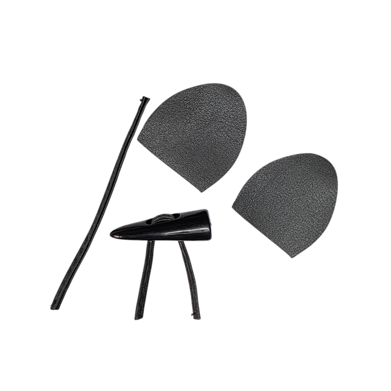 DERİ BİRİTLİ ÇOBAN DÜĞME SETİ (Siyah) - Yelek Düğme Seti ( Çoban Derili )