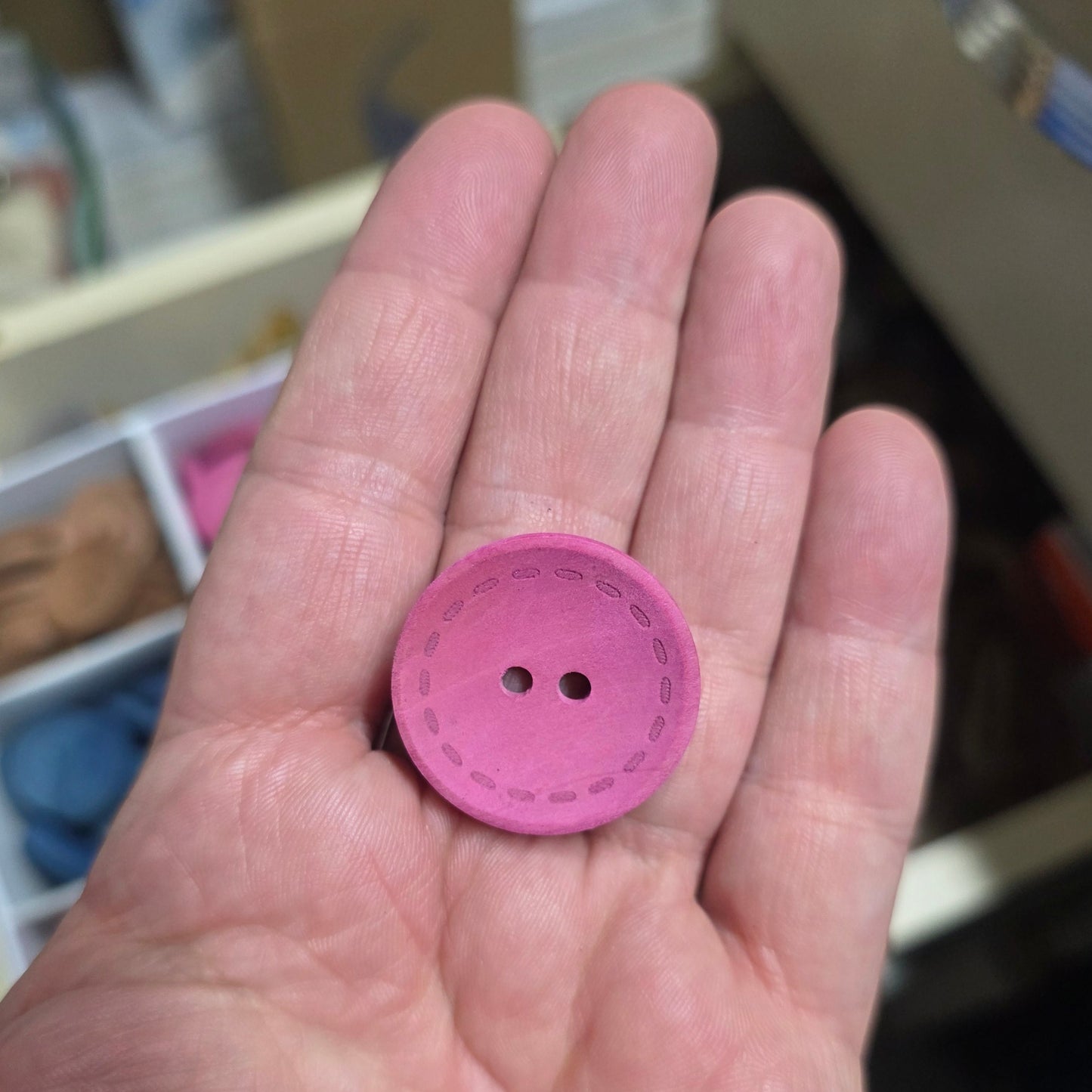 10 Adet Renkli Ahşap Düğme - 30mm (44 Boy)