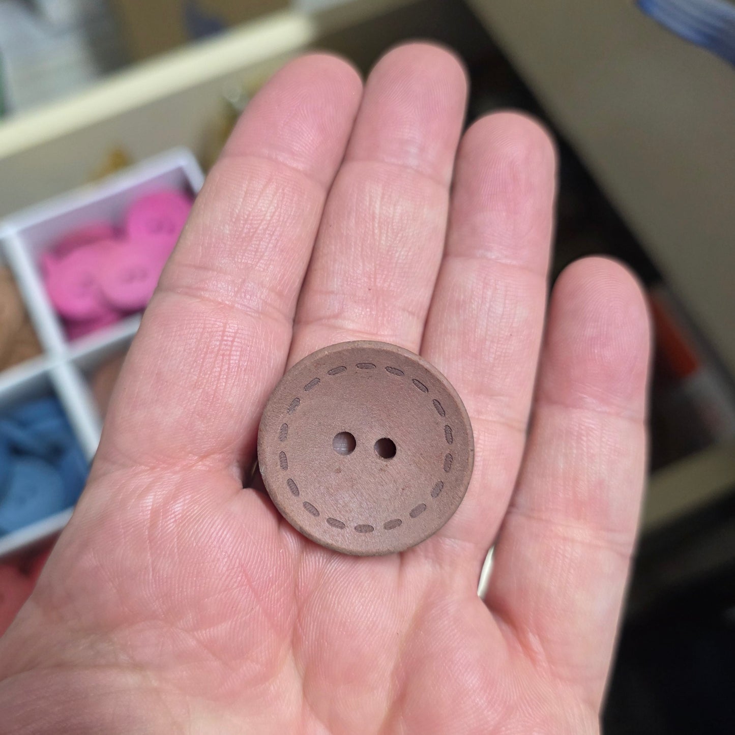 10 Adet Renkli Ahşap Düğme - 30mm (44 Boy)