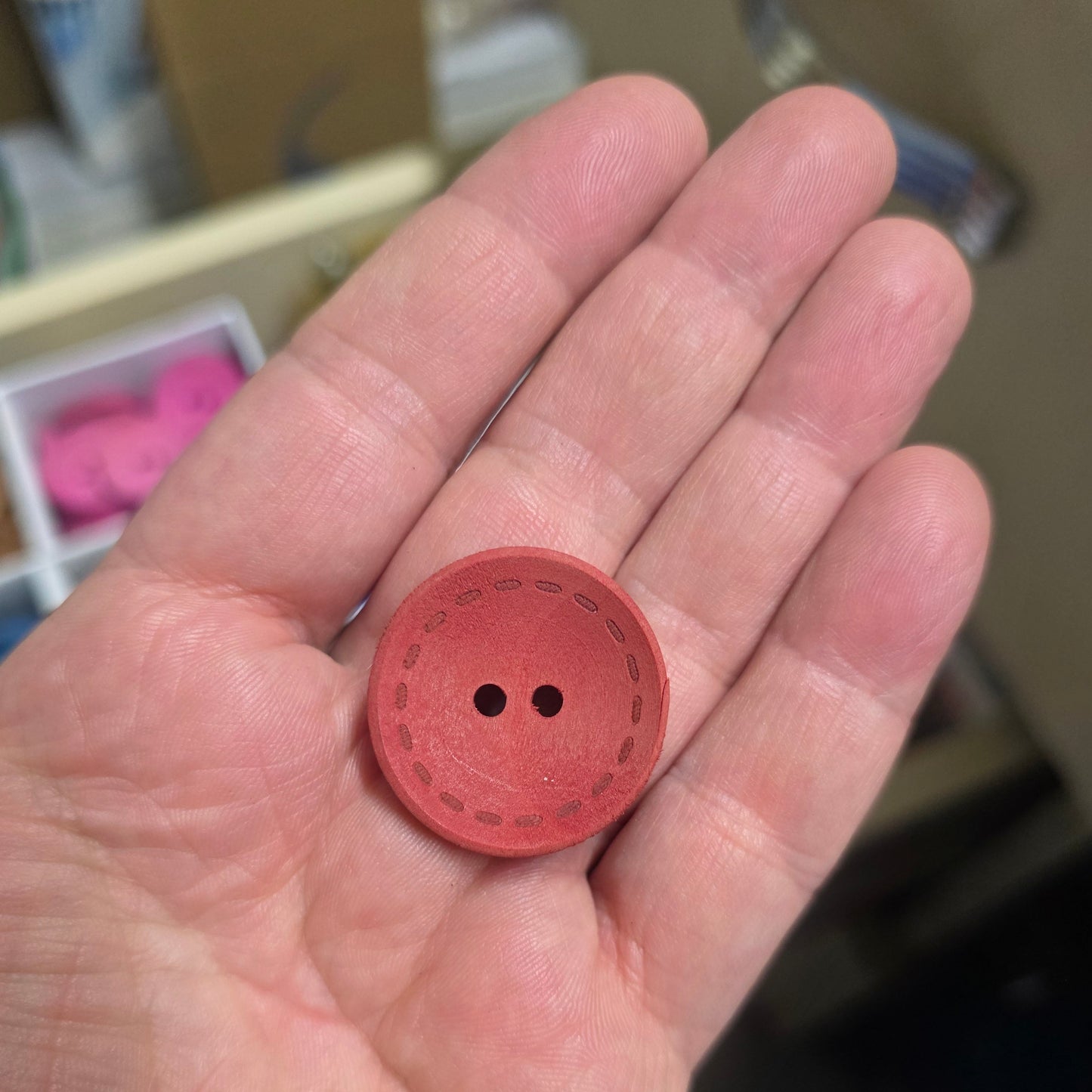 10 Adet Renkli Ahşap Düğme - 30mm (44 Boy)