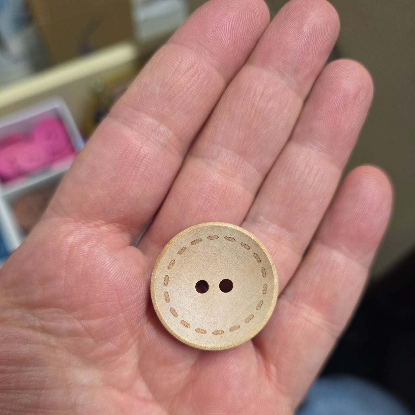 10 Adet Renkli Ahşap Düğme - 30mm (44 Boy)