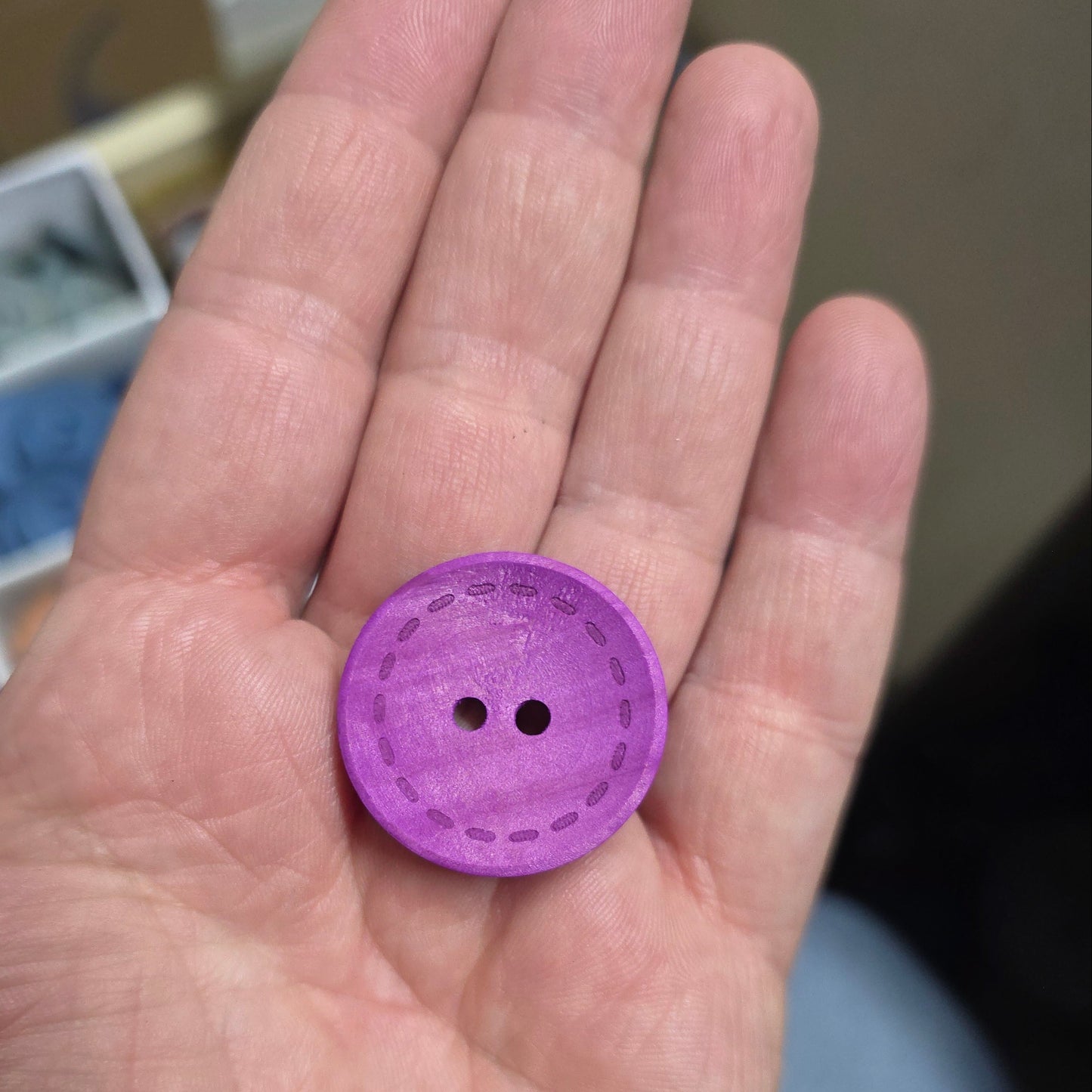 10 Adet Renkli Ahşap Düğme - 30mm (44 Boy)