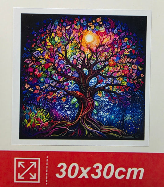 Boncuklu Taşlı Mozaik Elmas Goblen Tablo Resim Pano (30cmx30cm) Ağaç 17848