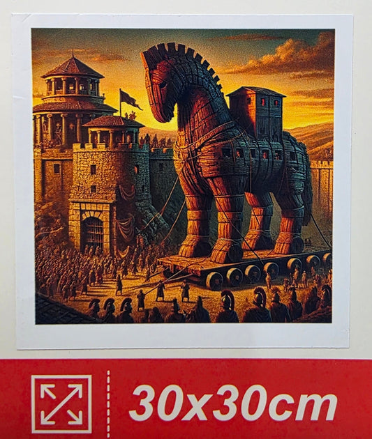 Boncuklu Taşlı Mozaik Elmas Goblen Tablo Resim Pano (30cmx30cm) Truva Atı 50440