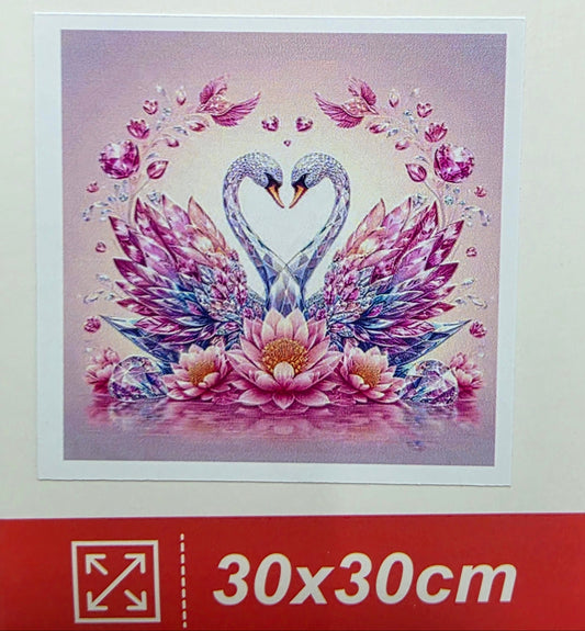 Boncuklu Taşlı Mozaik Elmas Goblen Tablo Resim Pano (30cmx30cm) Kuğu 16903