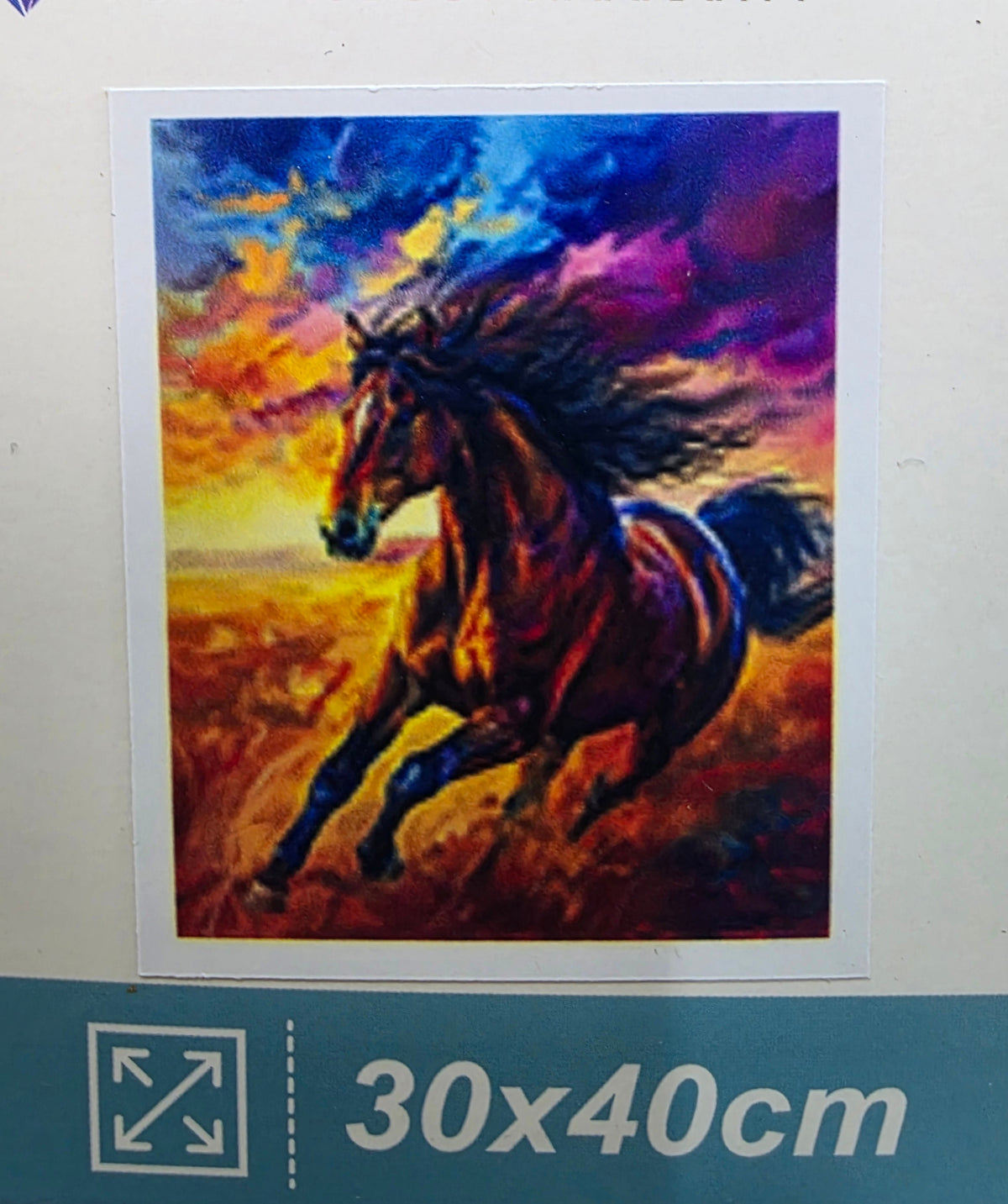 Boncuklu Taşlı Mozaik Elmas Goblen Tablo Resim Pano (30cmx40cm) Günbatımı, At 90456