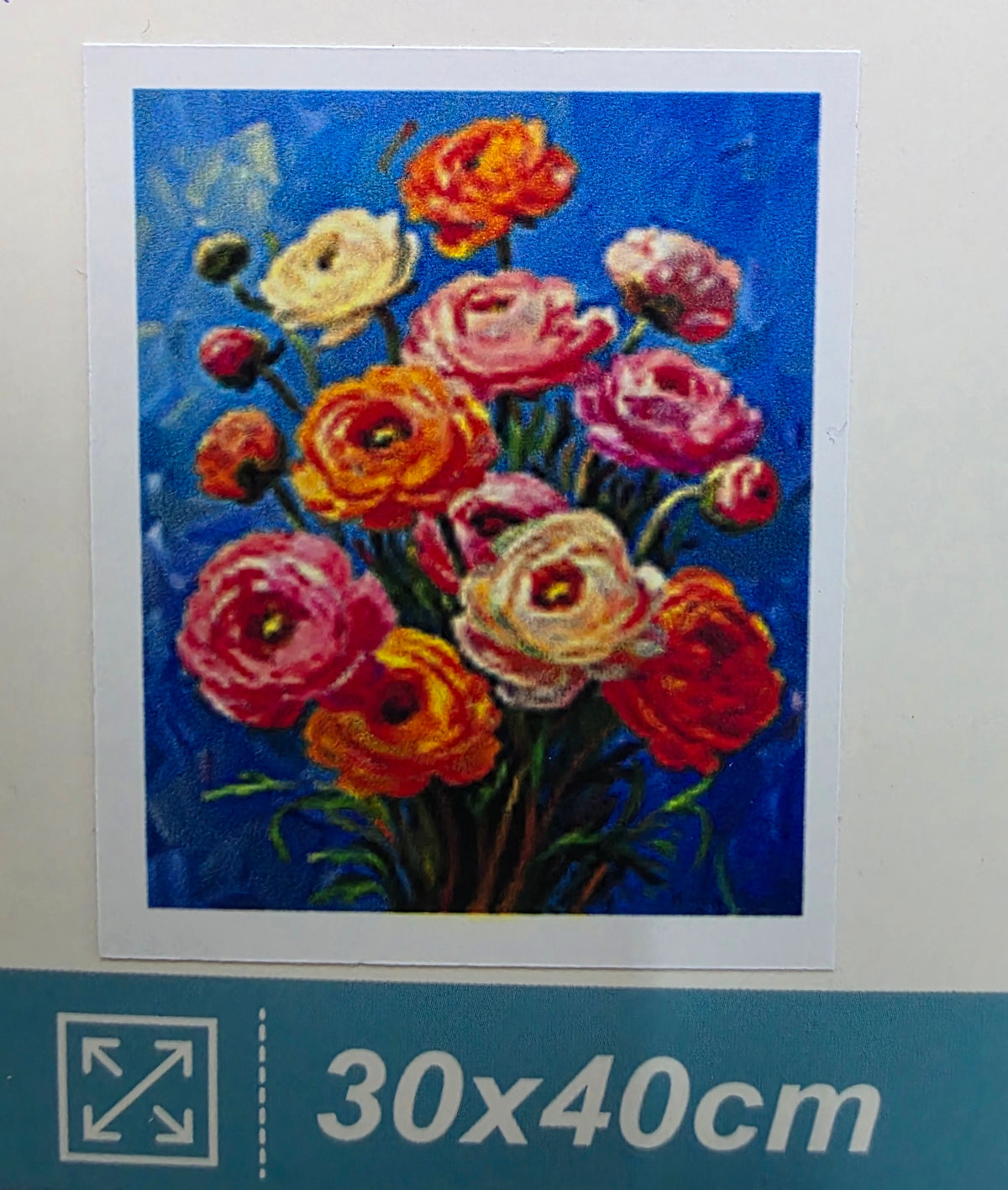 Boncuklu Taşlı Mozaik Elmas Goblen Tablo Resim Pano (30cmx40cm) Renkli Güller 88589