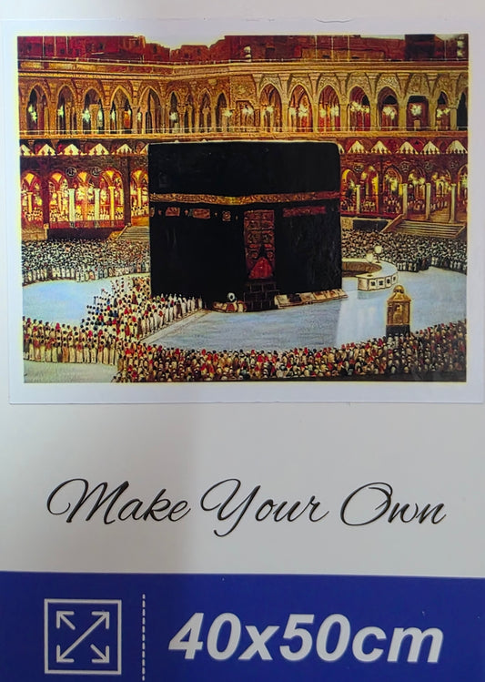 Boncuklu Taşlı Mozaik Elmas Goblen Tablo Resim Pano (40cmx50cm) Kabe, Mekke 87869