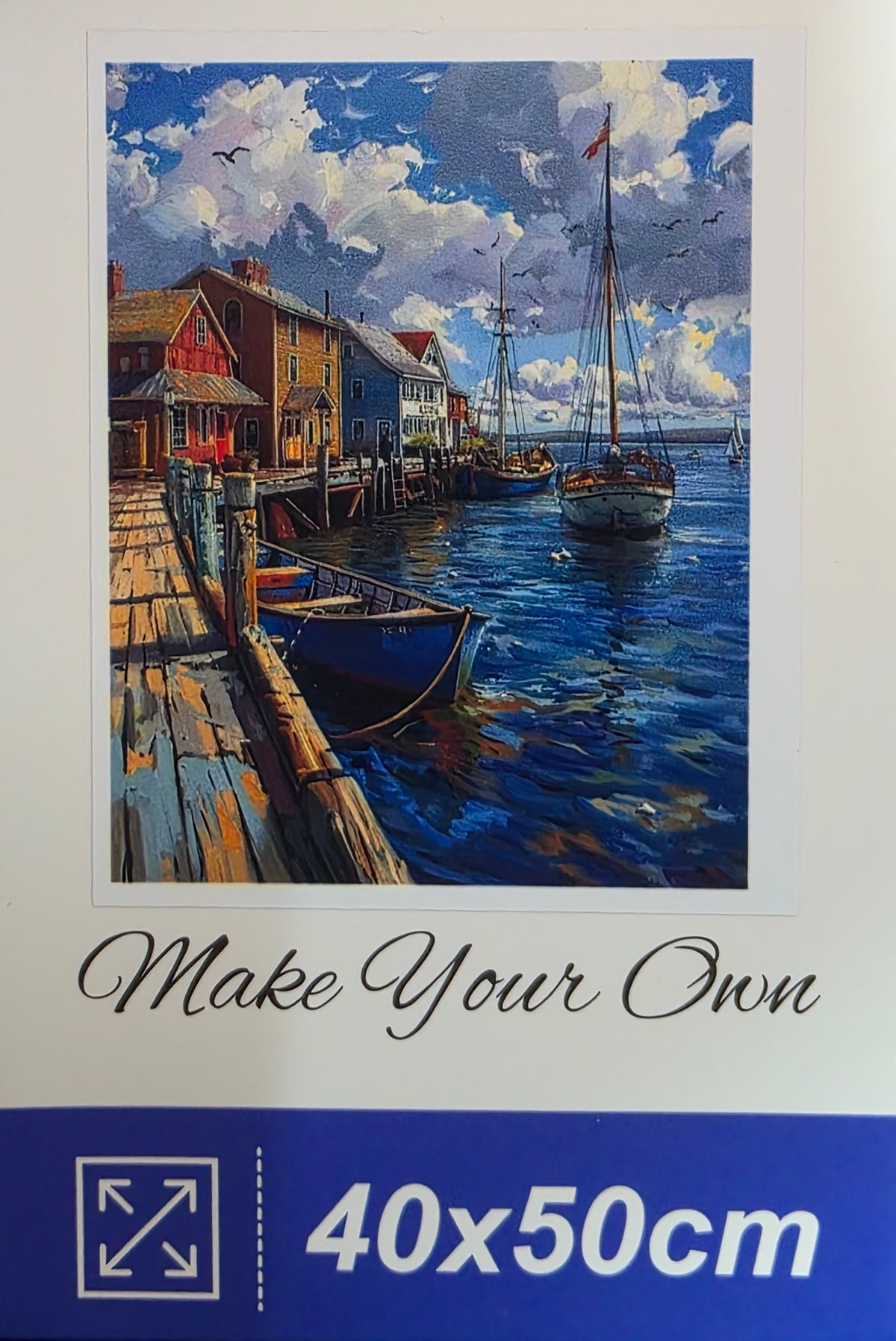 Boncuklu Taşlı Mozaik Elmas Goblen Tablo Resim Pano (40cmx50cm) İskele, Kayık, Tekne 88755