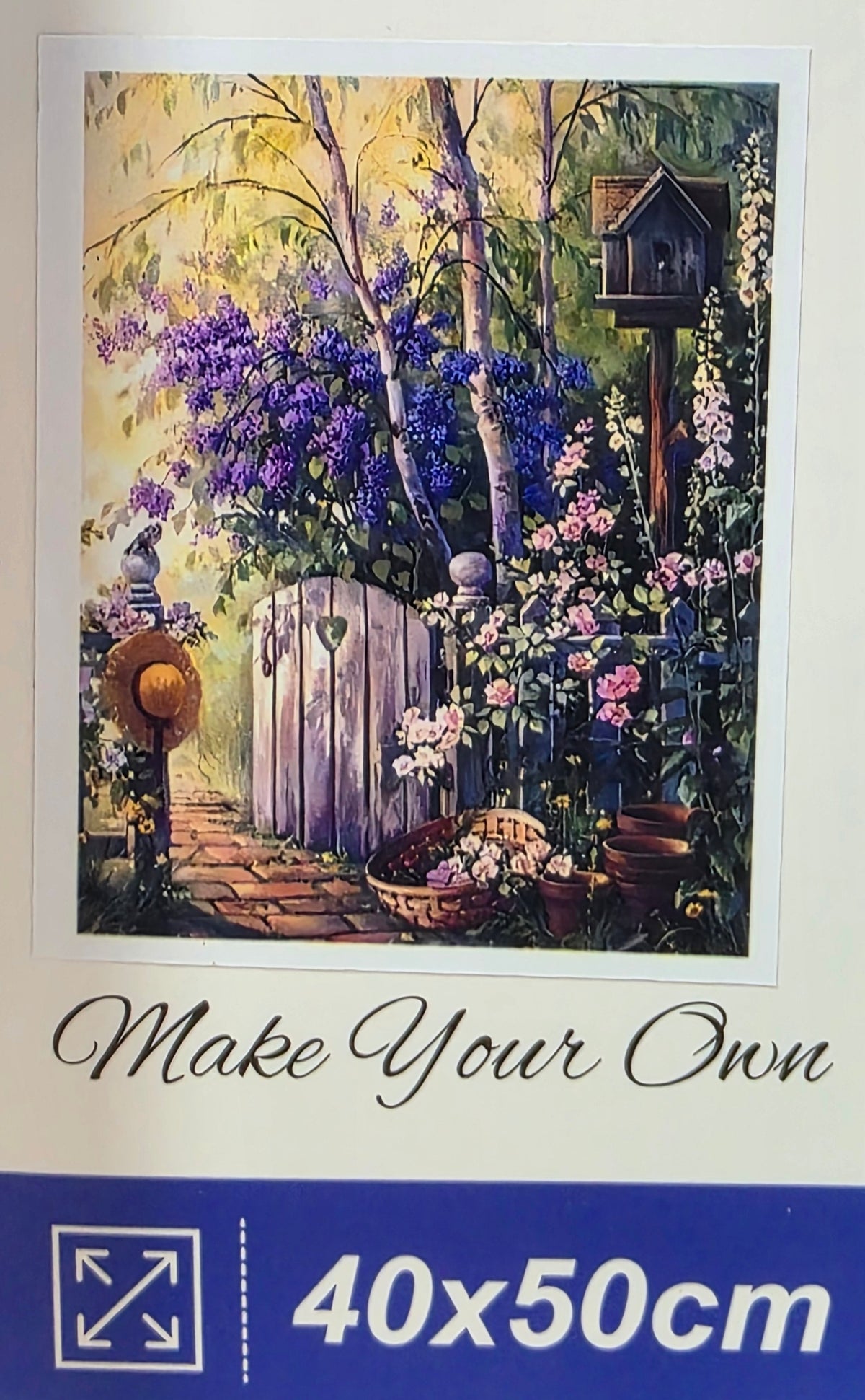 Boncuklu Taşlı Mozaik Elmas Goblen Tablo Resim Pano (40cmx50cm) Çiçek, Leylak, Kuş Yuvası 82363