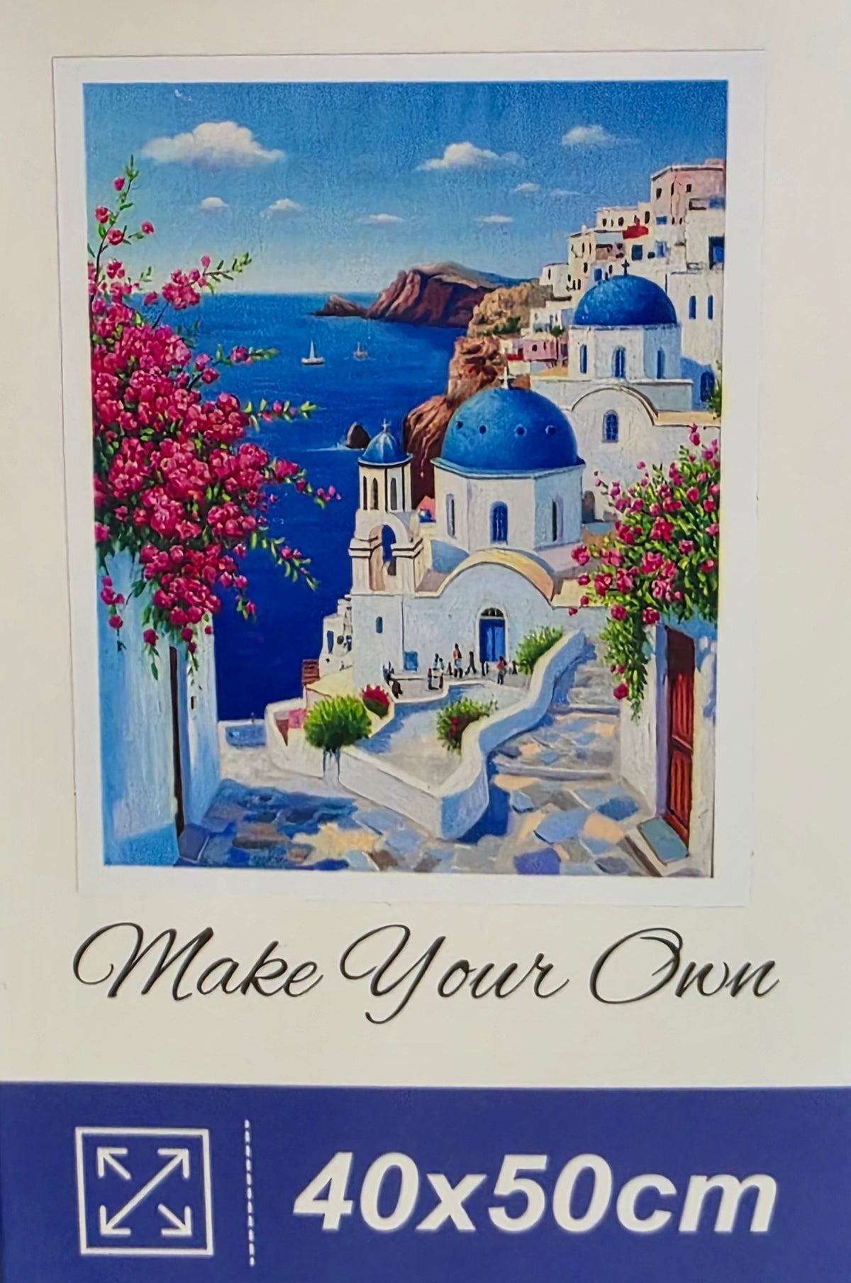Boncuklu Taşlı Mozaik Elmas Goblen Tablo Resim Pano (40cmx50cm) Santorini 90569