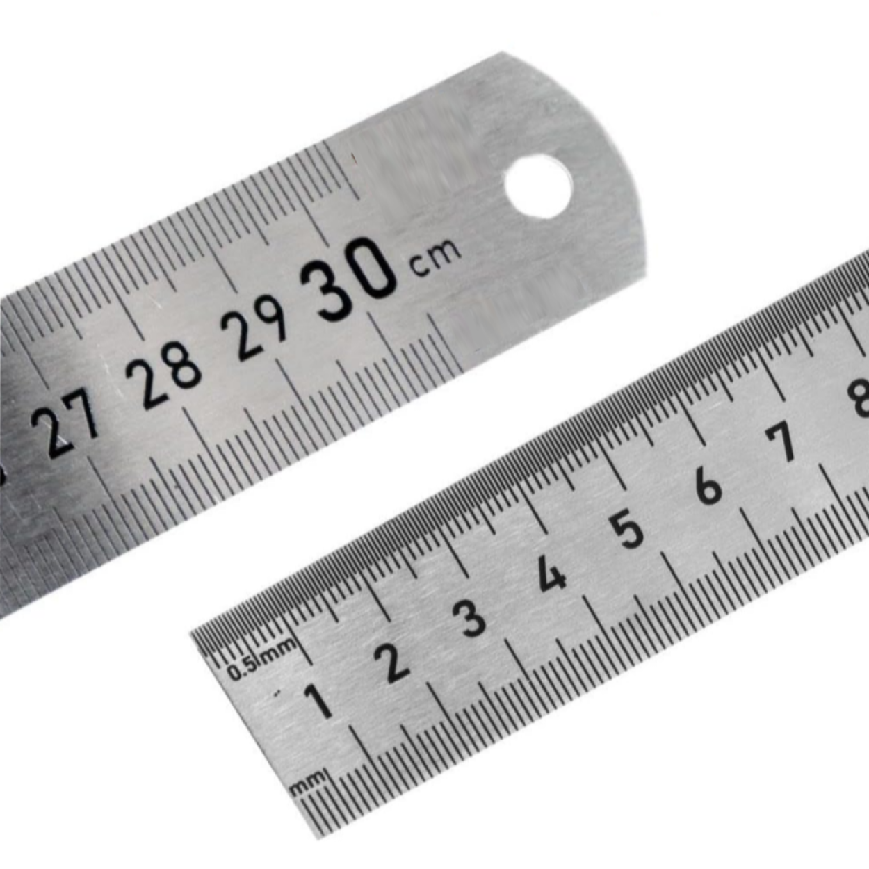 30 cm Çelik Cetvel - Çift Taraflı Çelik Cetvel – 300 mm / 12 inç