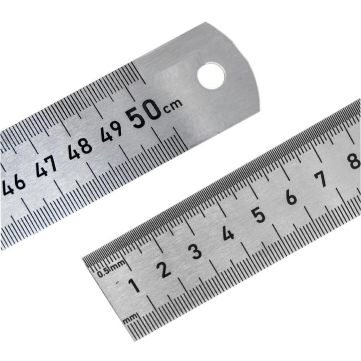 50 cm Çelik Cetvel - Çift Taraflı Çelik Cetvel – 50 cm / 20 inç