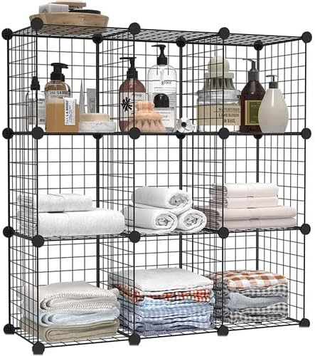 9 Bölmeli Metal Çok Amaçlı Raf Dolap Organizer - Kendin Yap - 9 Raflı Organizer Dolap. 35cmX35cm Ebatlarında