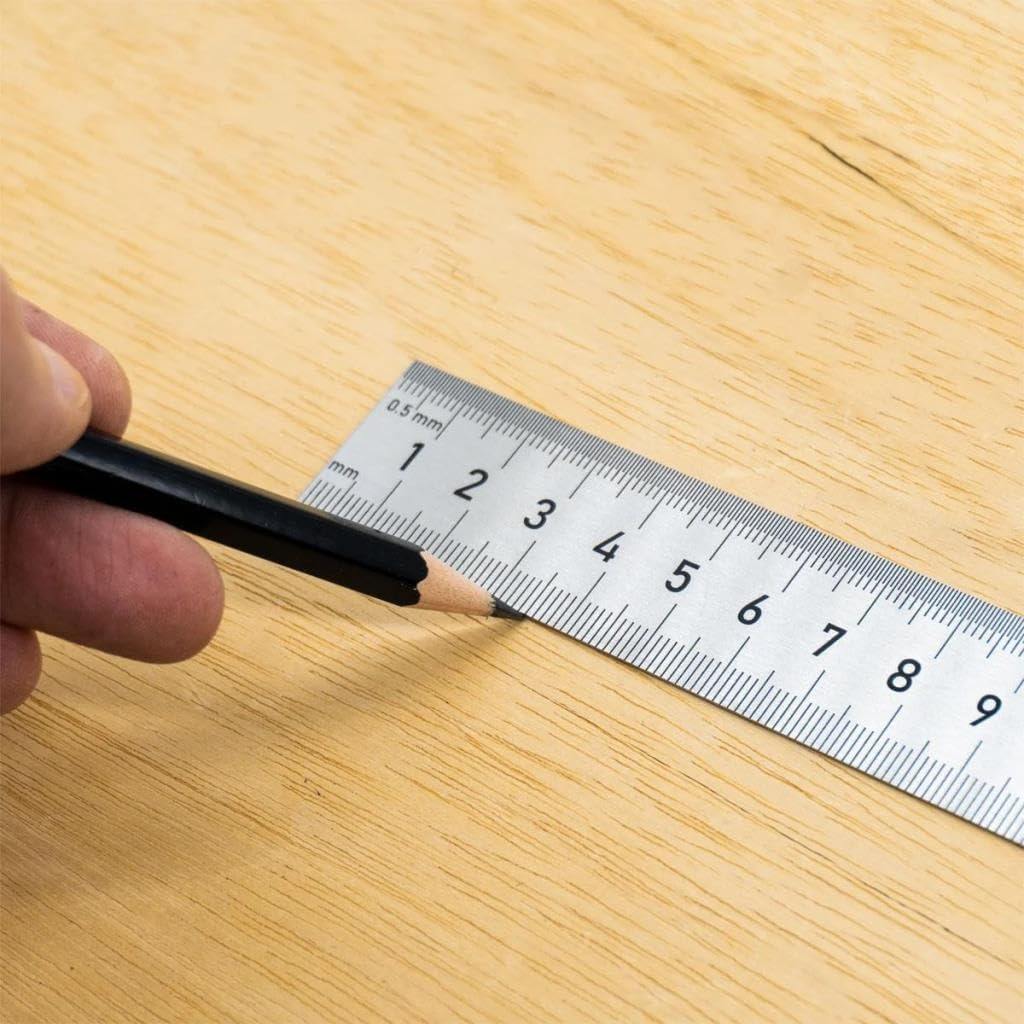 50 cm Çelik Cetvel - Çift Taraflı Çelik Cetvel – 50 cm / 20 inç