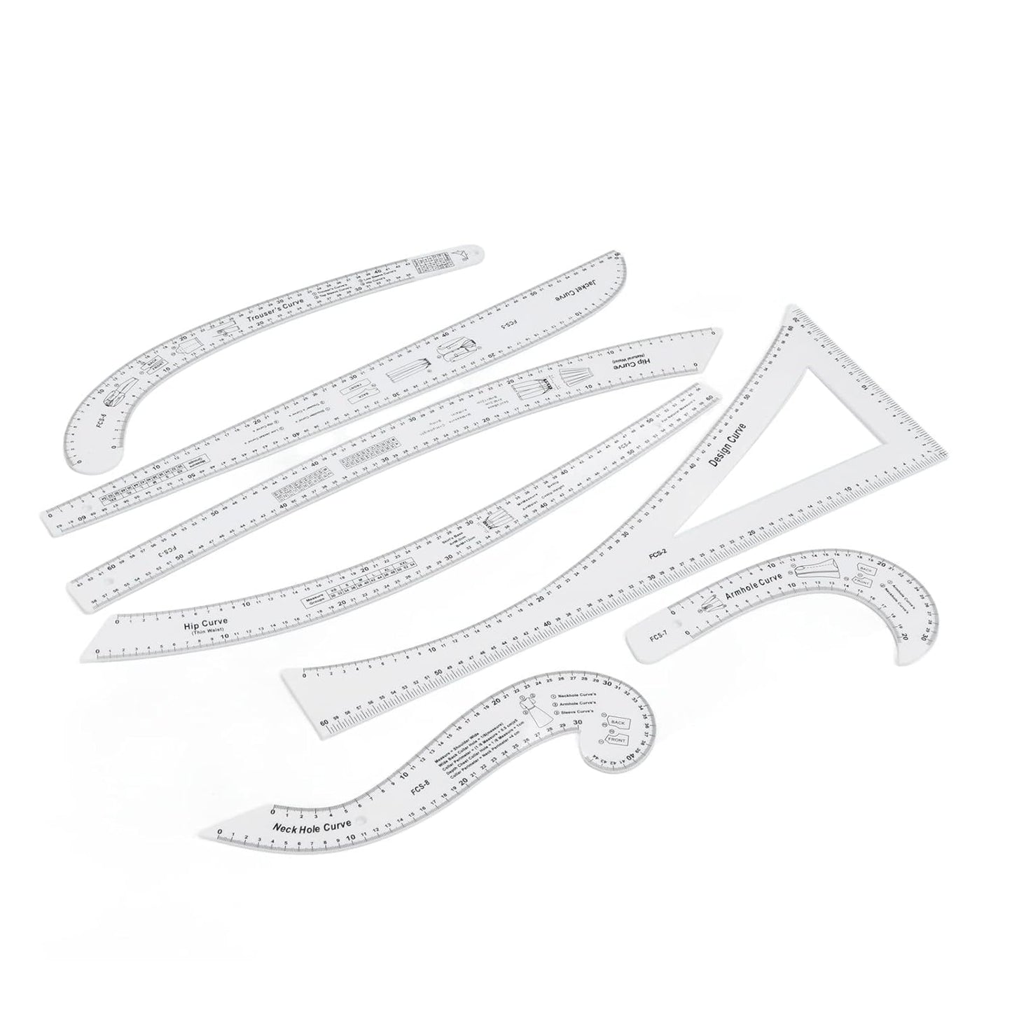 FRANSIZ RİGA TAKIMI - Dikiş Cetvel Terzi Seti - Beyaz Renk