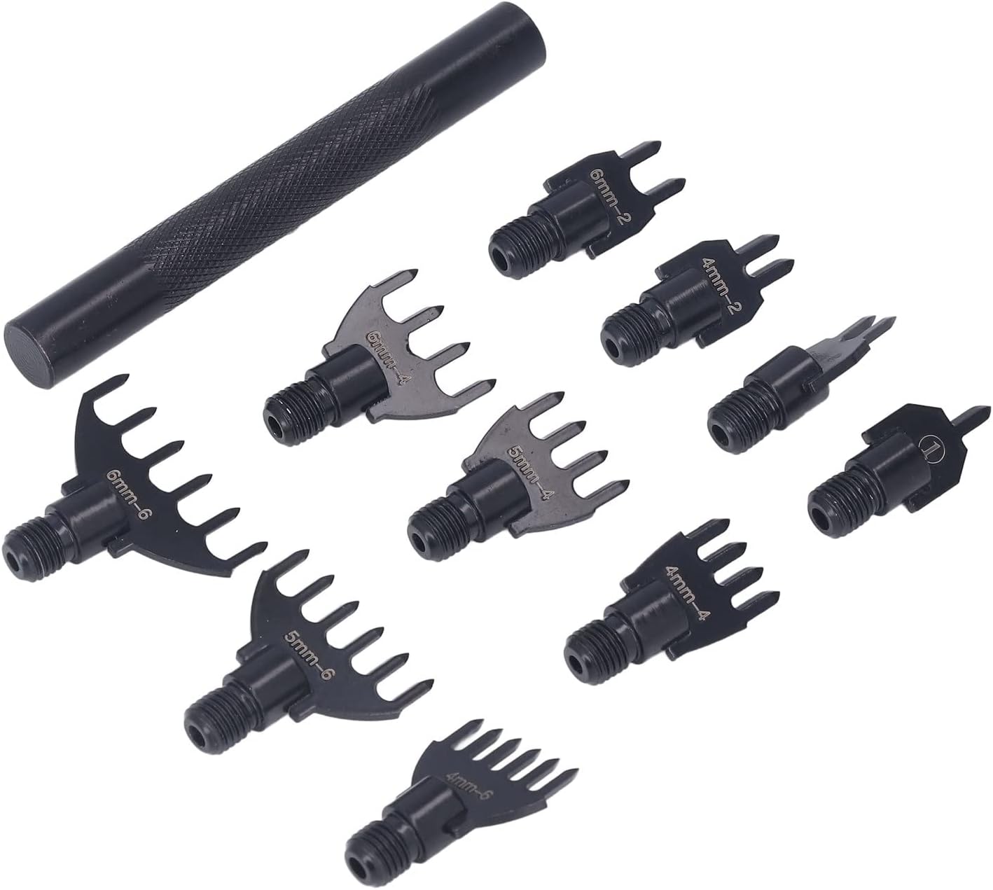 Değiştirilebilir Uçlu, Vidalı Zımba Seti - 4mm - 5mm - 6mm Aralıklı Elmas Uçlu Zımba, Delgeç
