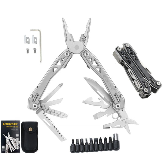 Traveler 29 Fonksiyonlu Katlanabilir Multitool, Paslanmaz Çelik Gövde MQ075DG – (BA211)