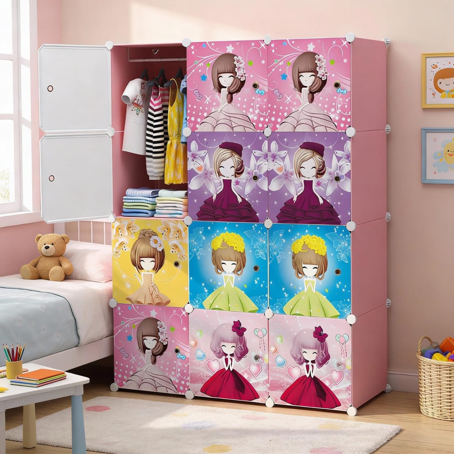 12 Raflı Çocuk Odası Dolabı - Kendin Yap - 12 Kapaklı, 12 Raflı Organizer Dolap. 35cmX35cm Ebatlarında