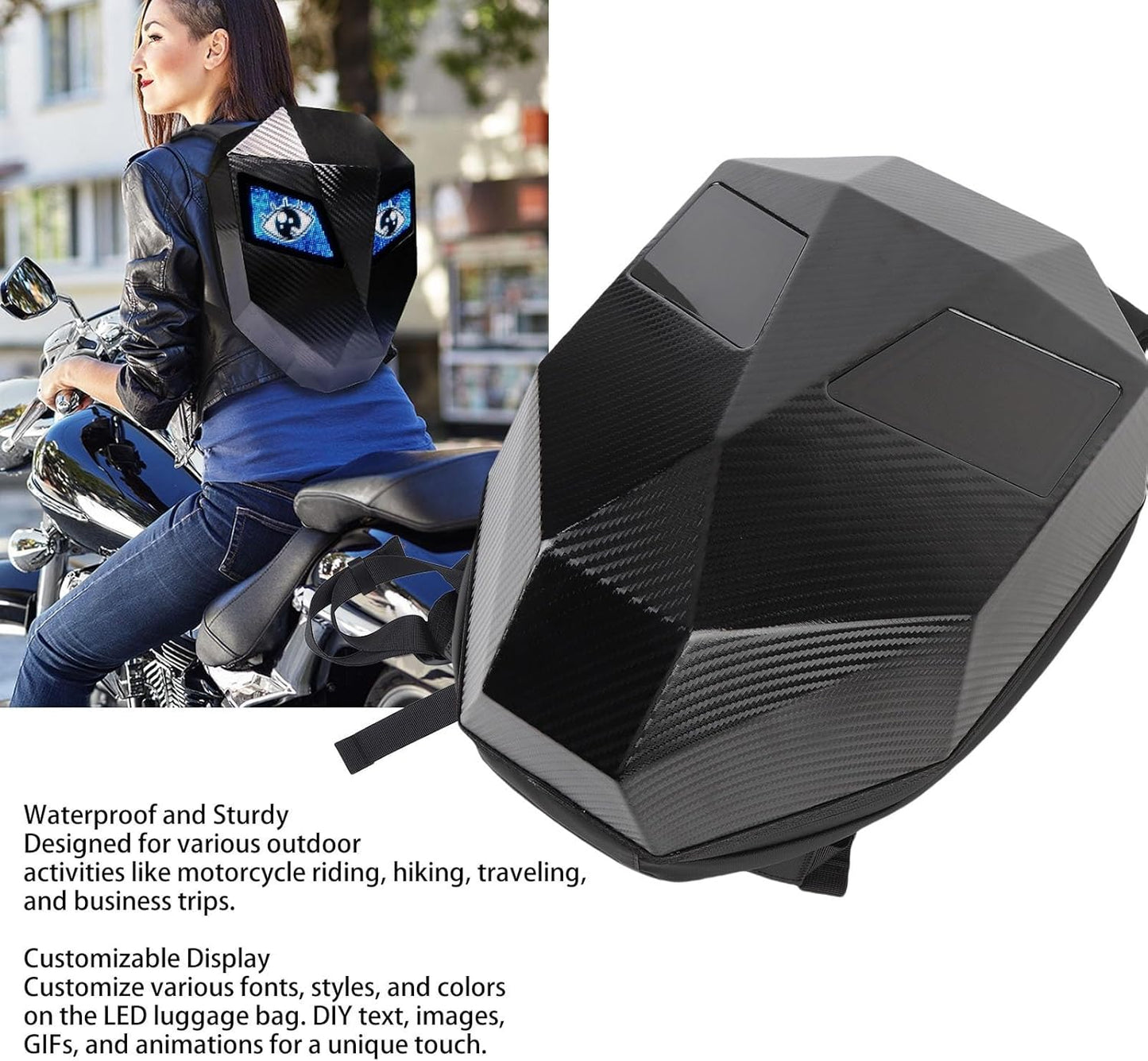 Karbon Led Gözlü Sırt Çantası, Kask Çantası