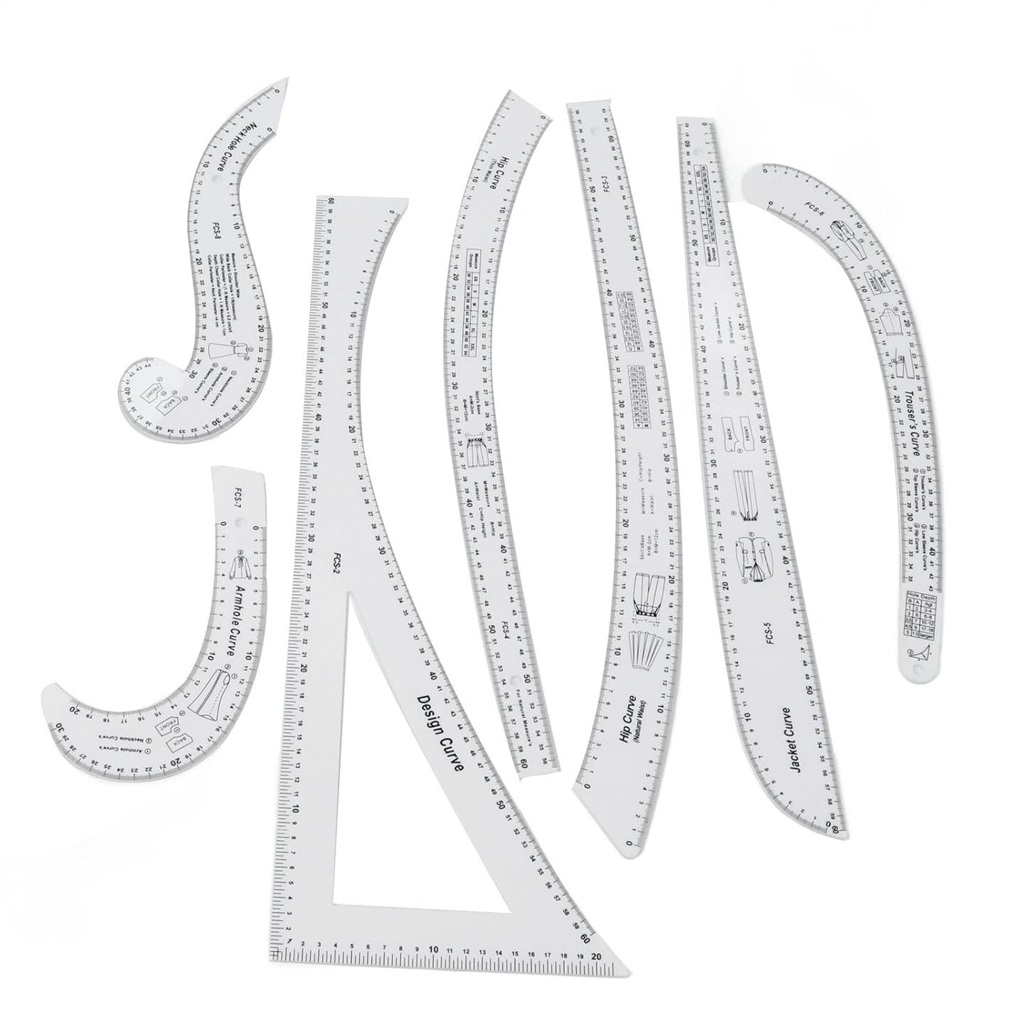 FRANSIZ RİGA TAKIMI - Dikiş Cetvel Terzi Seti - Beyaz Renk