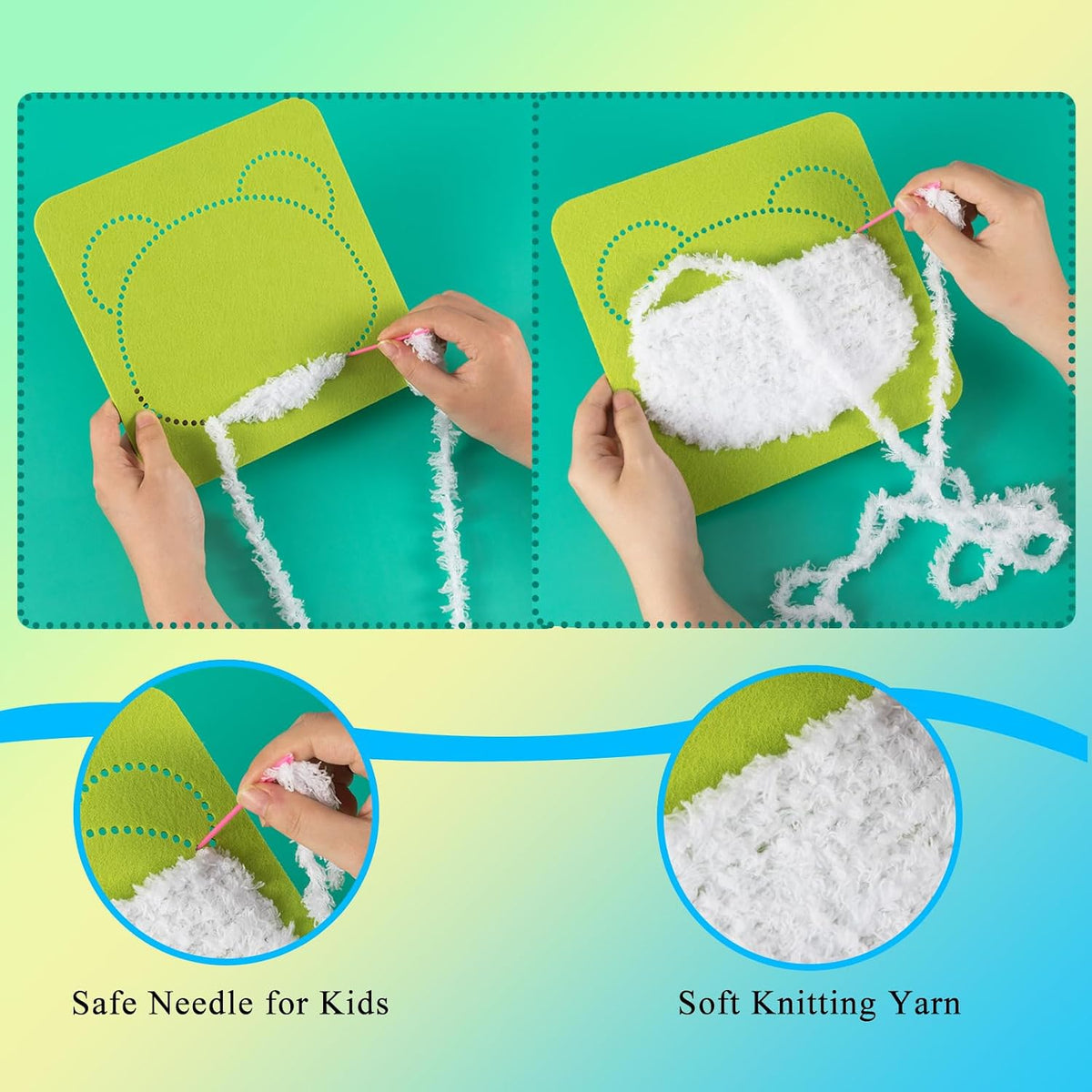 Çocuklar İçin Keçe Dikiş ve El Sanatları Seti – 6’lı Keçe (DIY) Kendin Yap El Sanatları