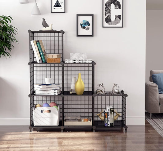 6 Bölmeli Metal Çok Amaçlı Raf Dolap Organizer - Kendin Yap - 6 Raflı Organizer Dolap. 35cmX35cm Ebatlarında