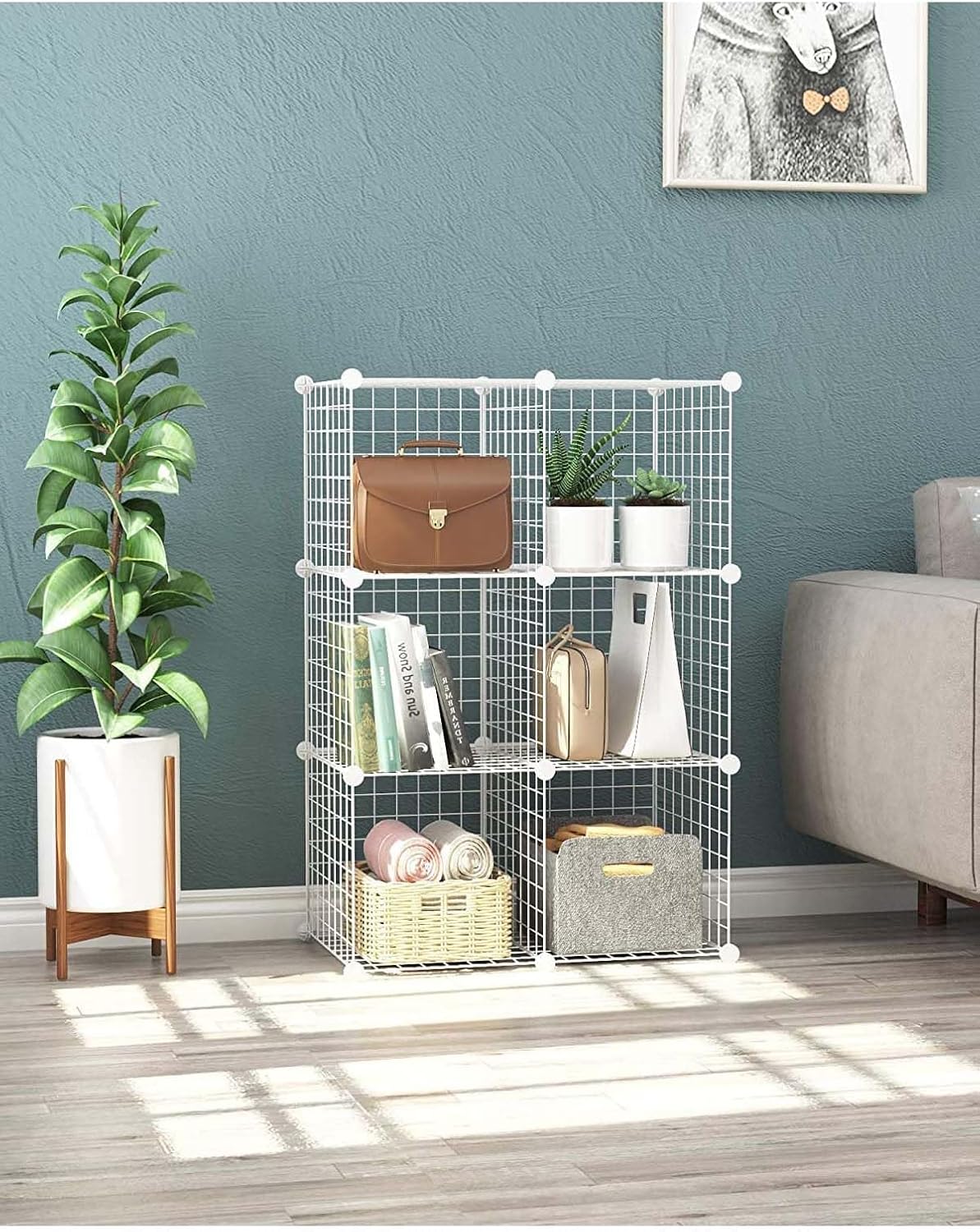 6 Bölmeli Metal Çok Amaçlı Raf Dolap Organizer - Kendin Yap - 6 Raflı Organizer Dolap. 35cmX35cm Ebatlarında