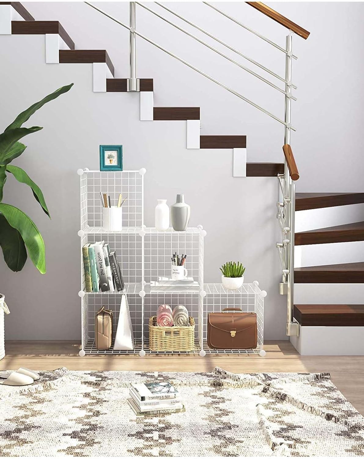 6 Bölmeli Metal Çok Amaçlı Raf Dolap Organizer - Kendin Yap - 6 Raflı Organizer Dolap. 35cmX35cm Ebatlarında