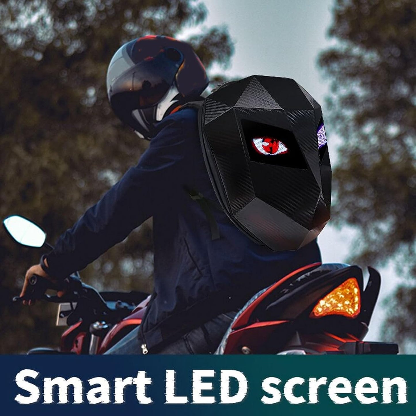 Karbon Led Gözlü Sırt Çantası, Kask Çantası
