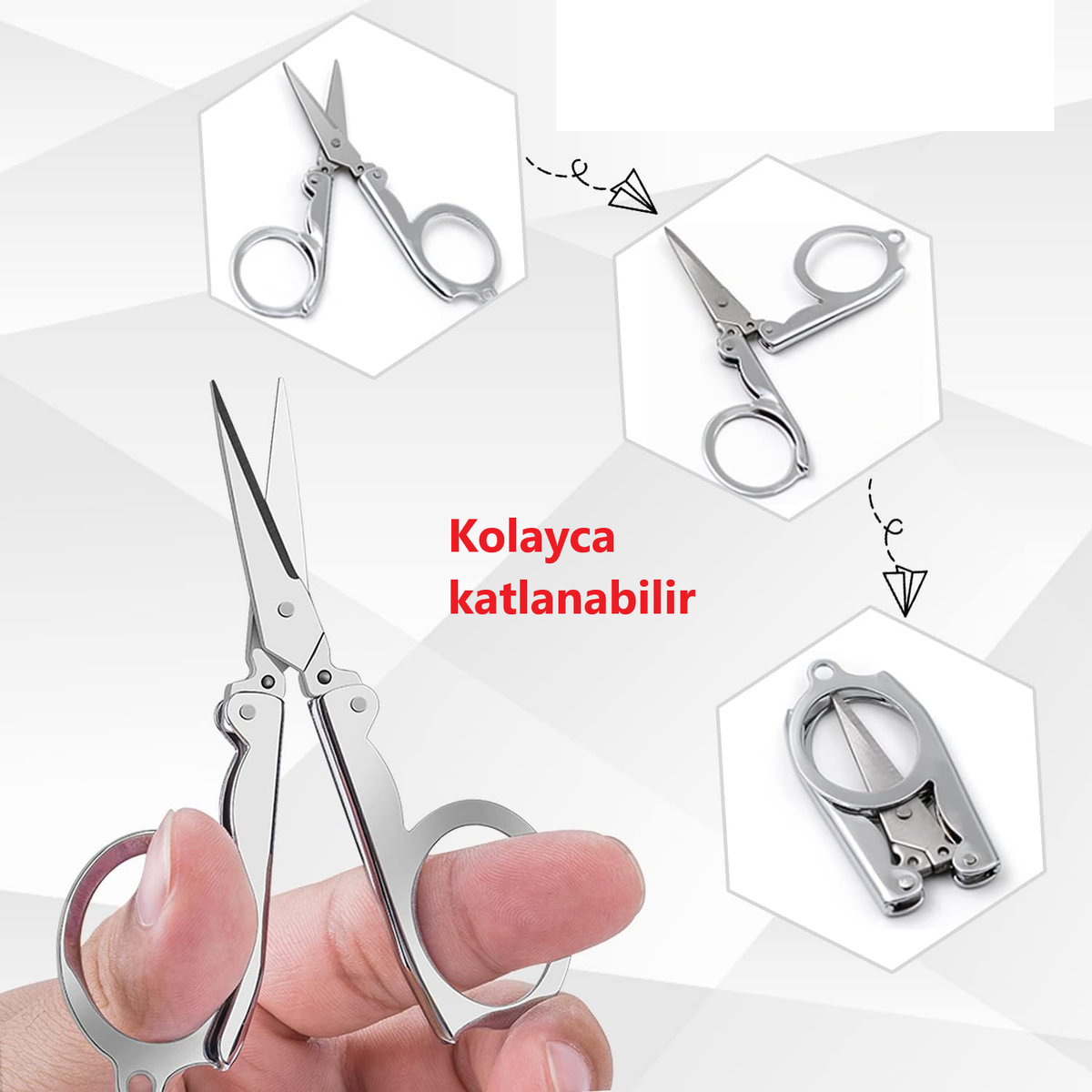 Seyahat Makası, Cep Makası, Katlanabilir Makas, Portatif Katlanır Çelik Makas