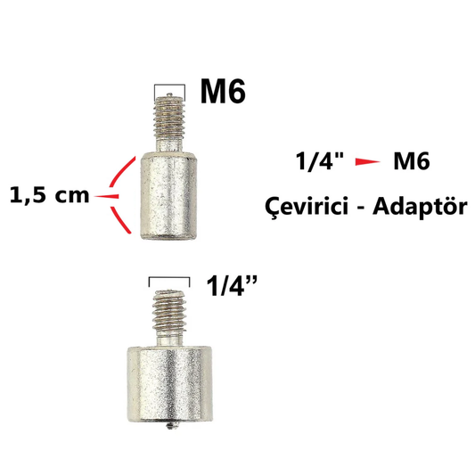 M6 to 1/4" Screw Adapter Converter
