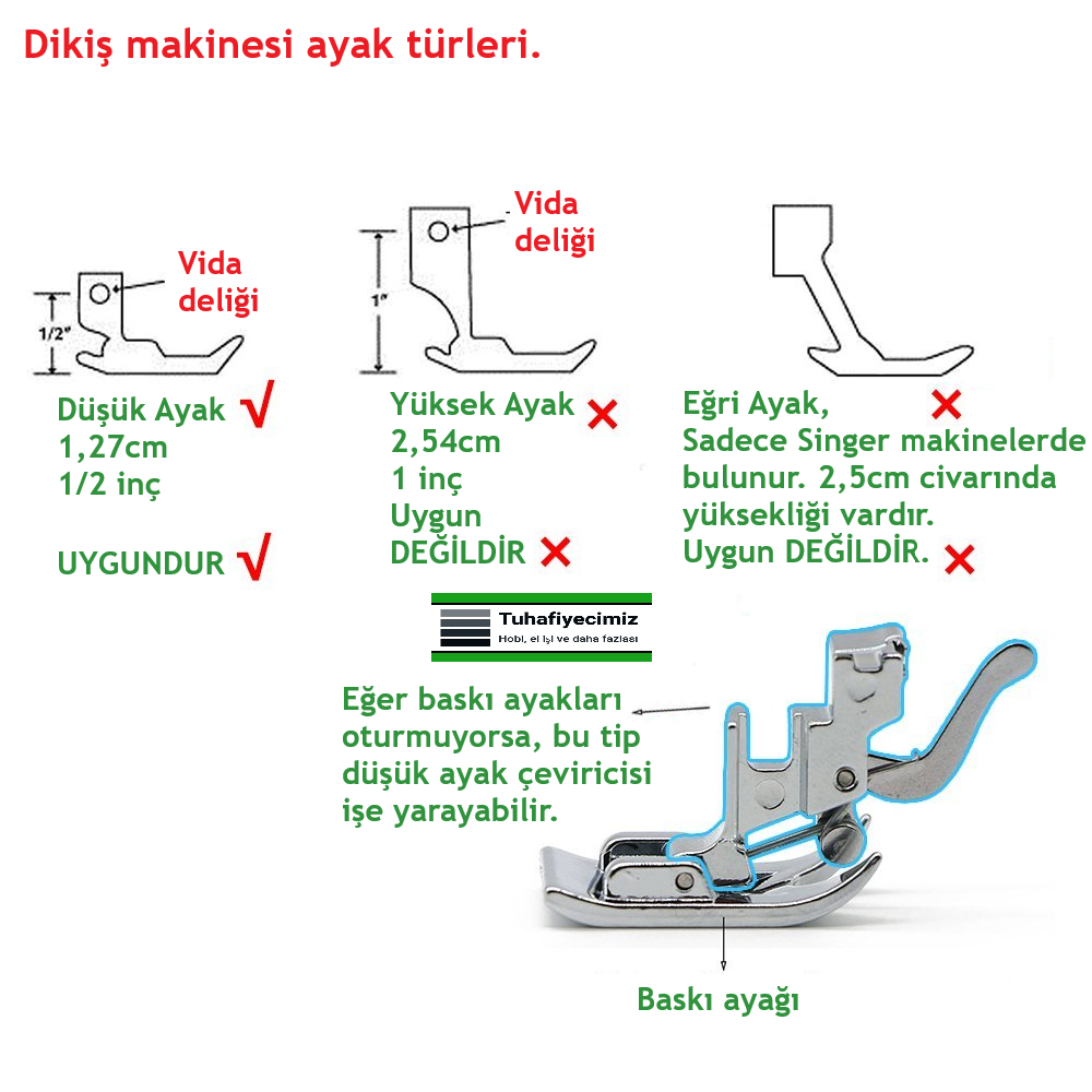 Ev Tipi Dikiş Makinesi Ayak Üst Bağlantı Parçası (AYAK TUTUCU KISA)