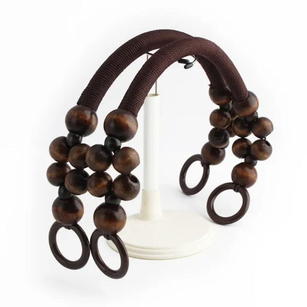 Ahşap Boncuklu Çanta Sapı  (Tek adet) (44cm)