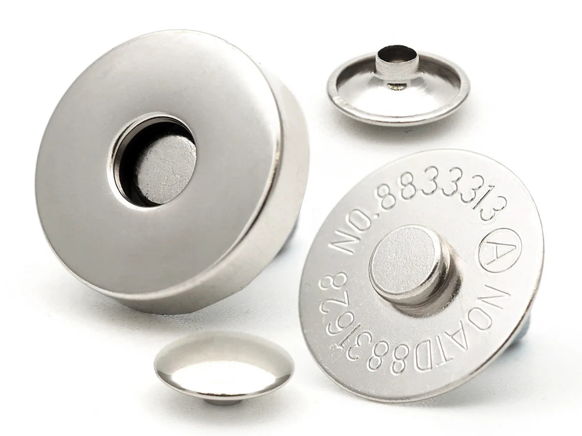 18mm Çift Rivetli Mıknatıslı Çanta Çıtçıtı / 100 Adet  - Troklu Çanta Çıtçıt - Mıknatıslı Rivet