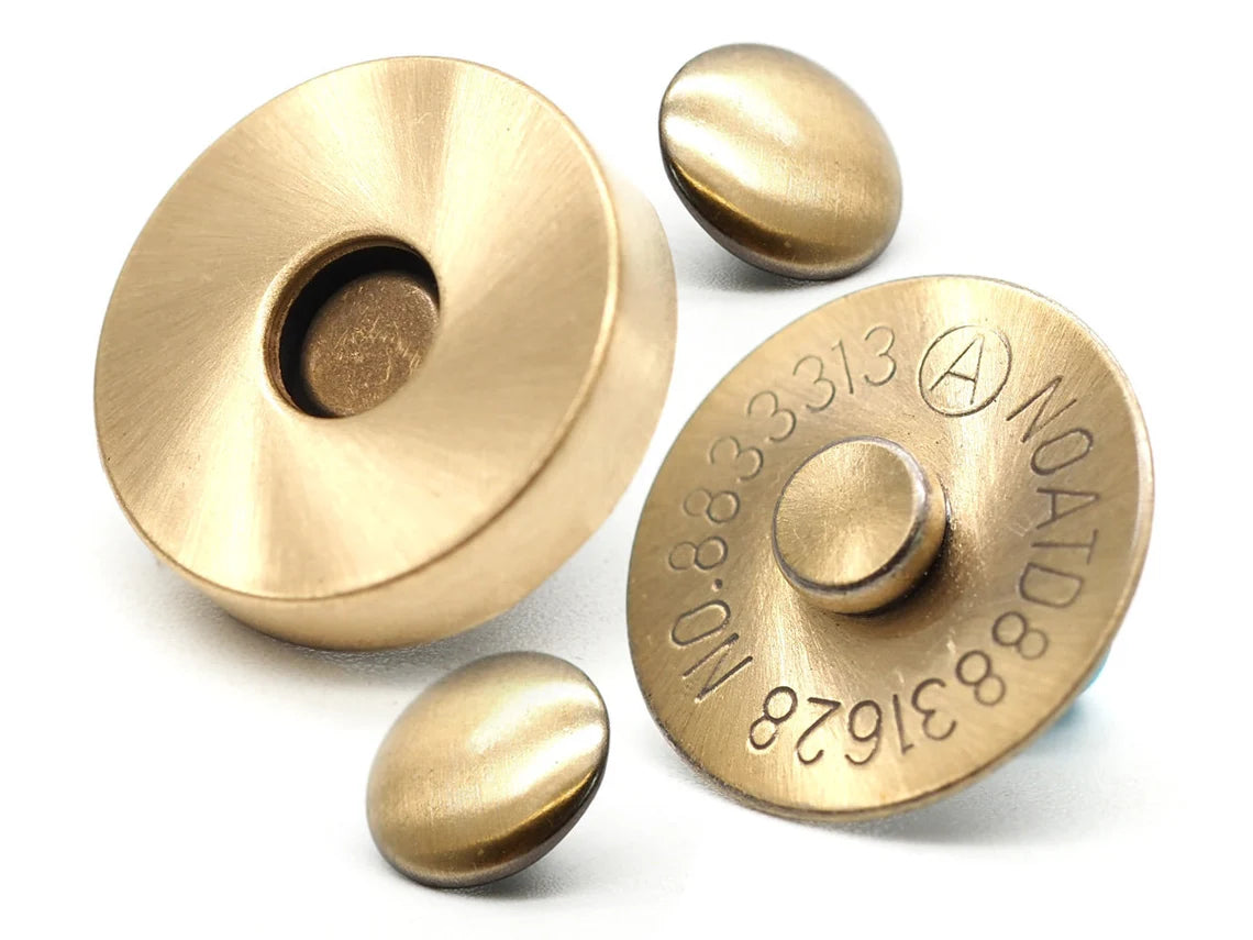 18mm Çift Rivetli Mıknatıslı Çanta Çıtçıtı / 100 Adet  - Troklu Çanta Çıtçıt - Mıknatıslı Rivet