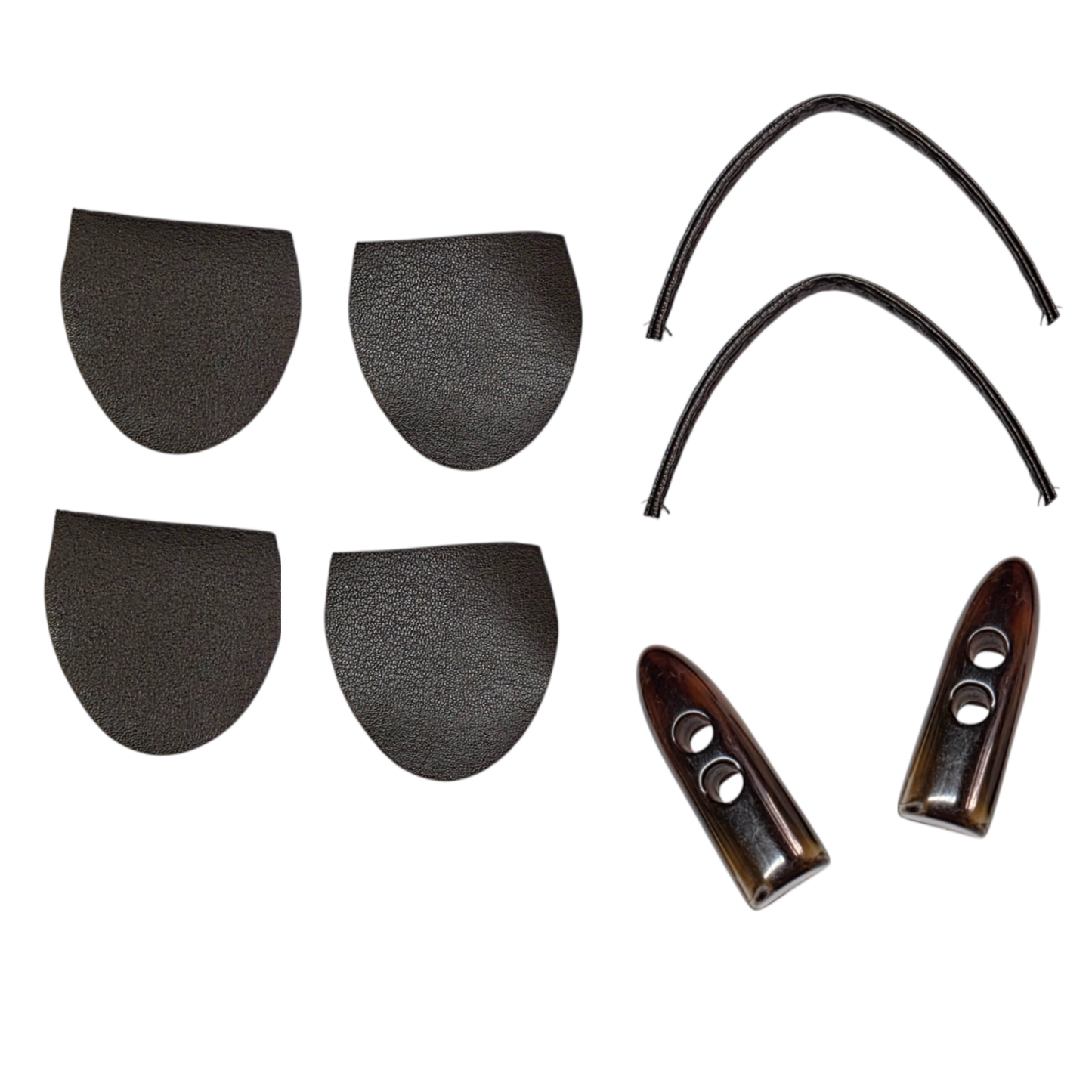 DERİ BİRİTLİ ÇOBAN DÜĞME SETİ (KAHVE) - Yelek Düğme Seti ( Çoban Derili ) (Kahverengi)