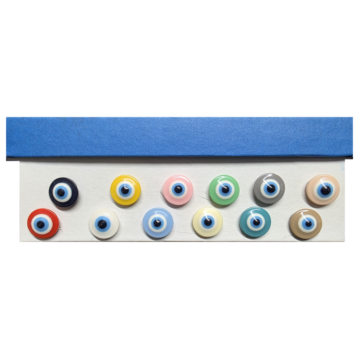 10 Adet Nazar Boncuk Desenli, Bebe Düğme, Gömlek Düğmesi, Hırka, Yelek Düğmesi (14mm - 22 Boy Düğme)