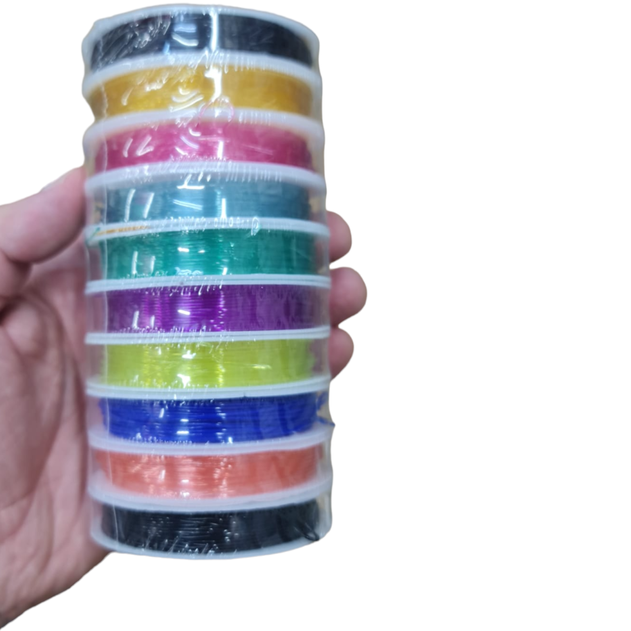 10 değişik renkte renkli Takı misinası [10'lu paket] (0,8mm Kalınlık)