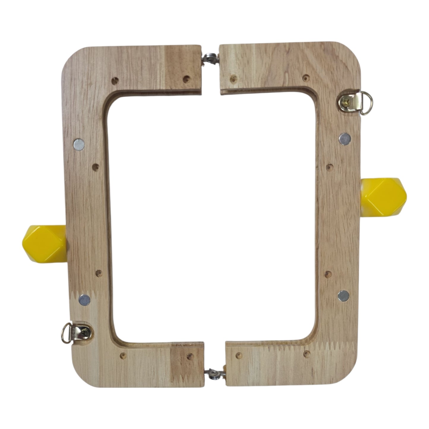 Ahşap Burs Çanta Klipsi Dörtgen Geometrik Topuzlu (20 cm)