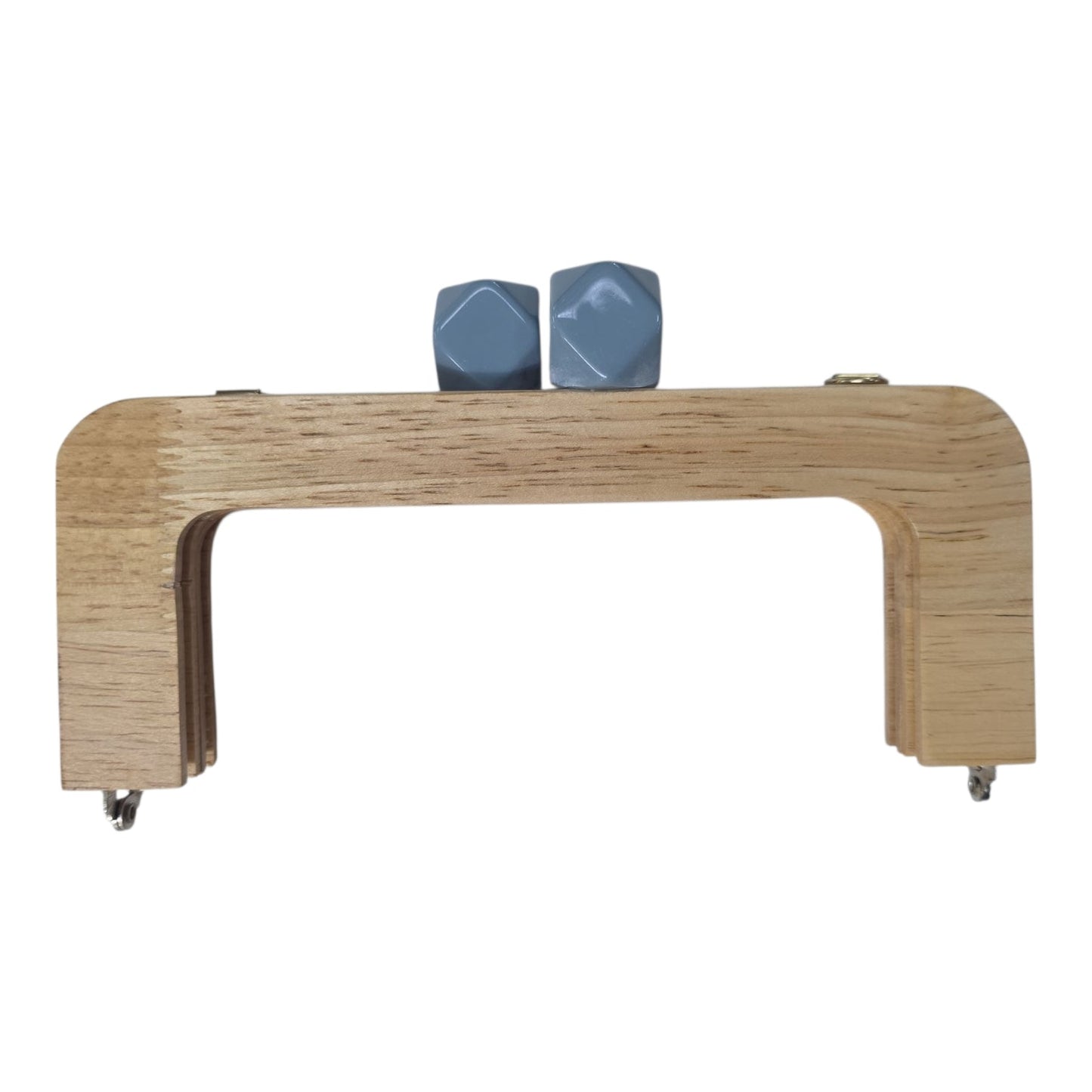 Ahşap Burs Çanta Klipsi Dörtgen Geometrik Topuzlu (20 cm)