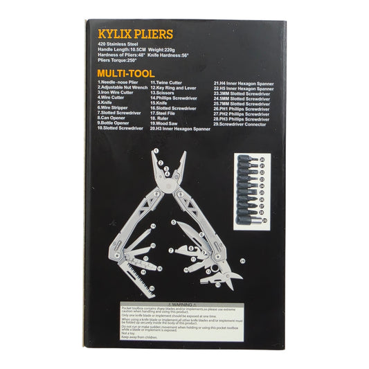 Traveler 29 Fonksiyonlu Katlanabilir Multitool, Paslanmaz Çelik Gövde MQ075DG – (BA211)