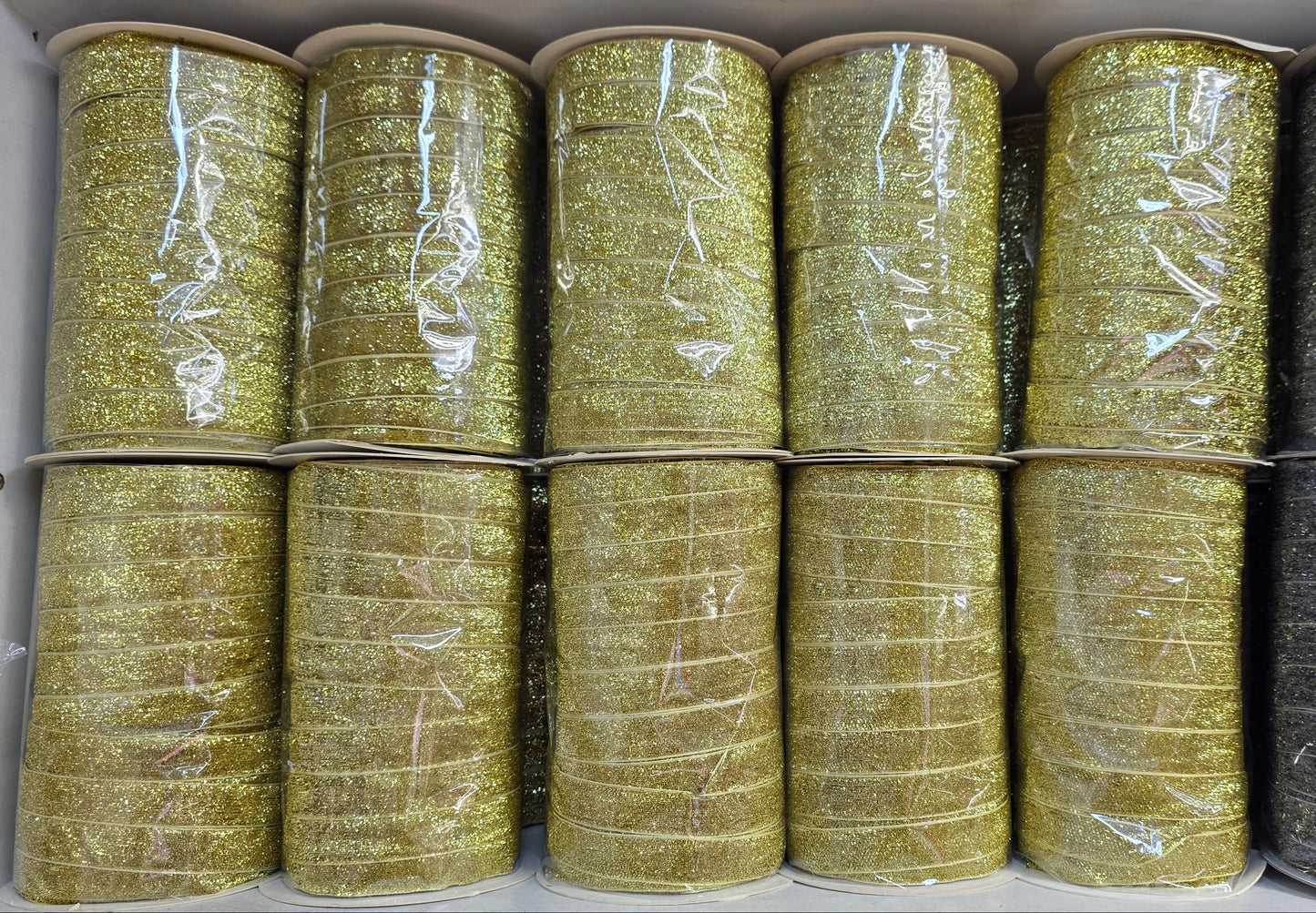 2cm Glittery Velvet Ribbon (90 meters ball)