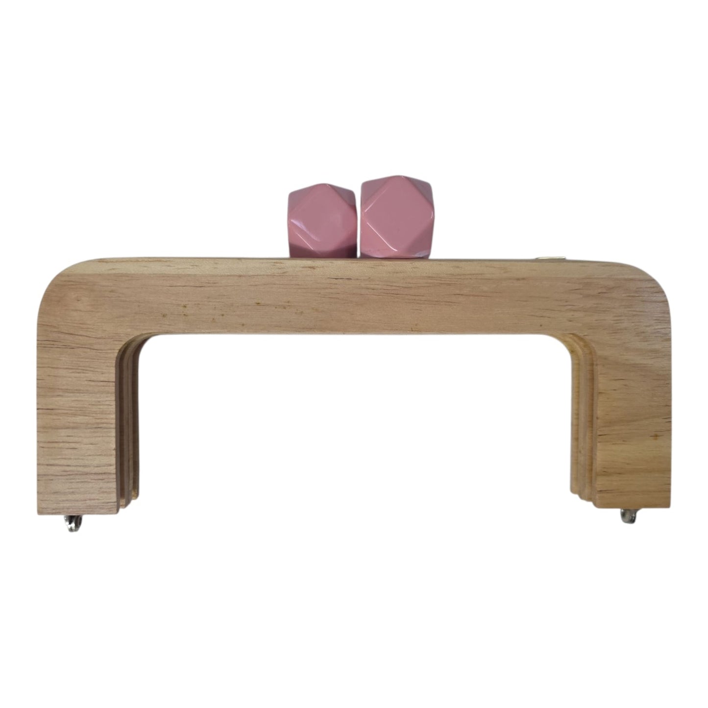 Ahşap Burs Çanta Klipsi Dörtgen Geometrik Topuzlu (20 cm)