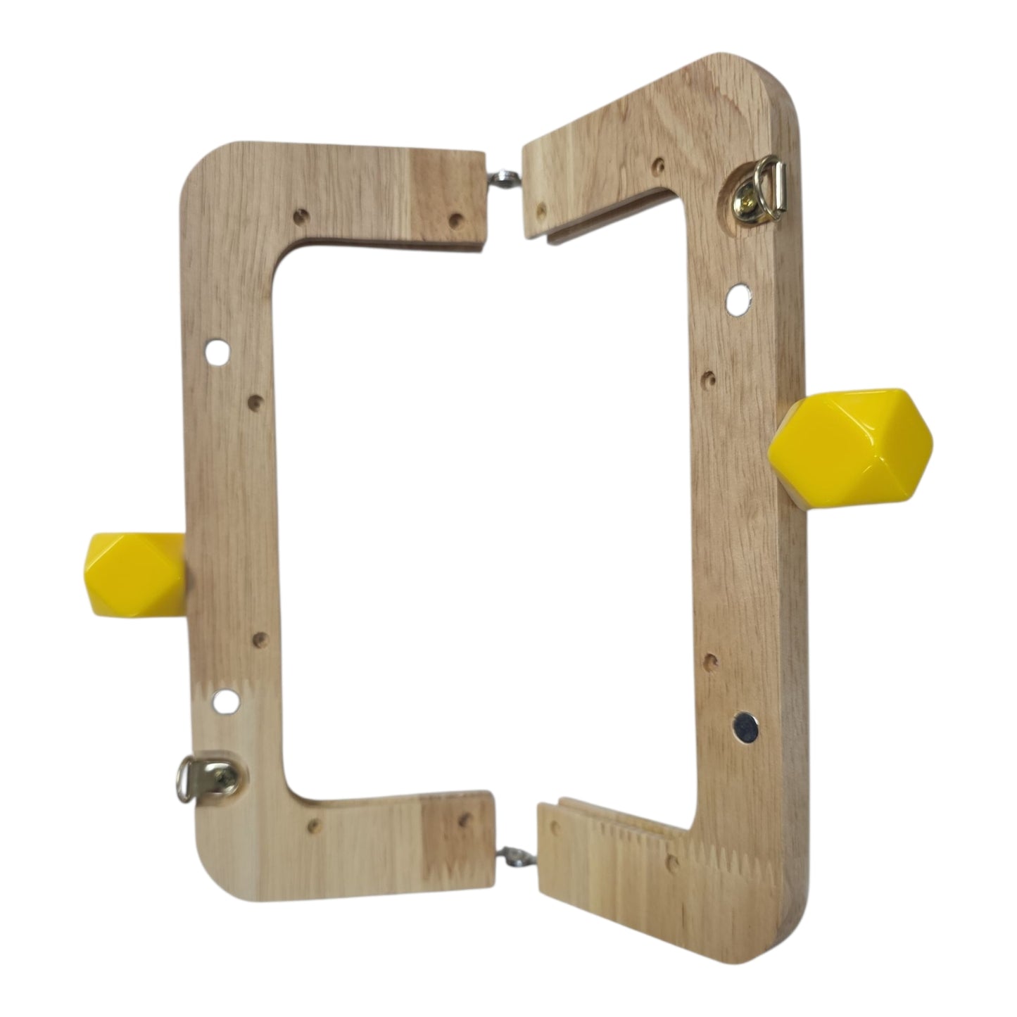 Ahşap Burs Çanta Klipsi Dörtgen Geometrik Topuzlu (20 cm)