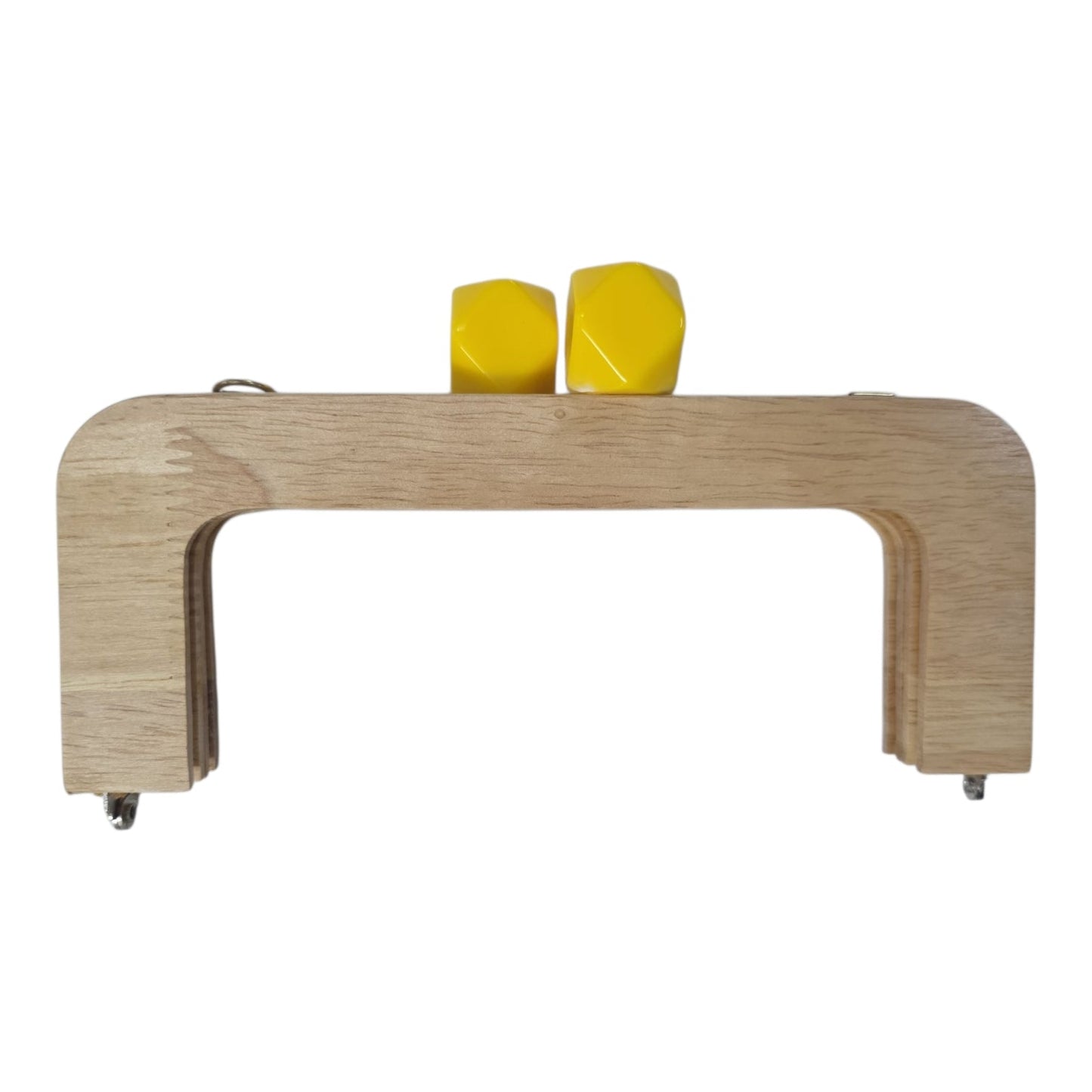 Ahşap Burs Çanta Klipsi Dörtgen Geometrik Topuzlu (20 cm)