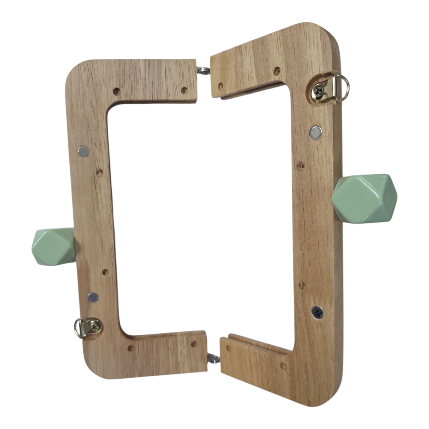Ahşap Burs Çanta Klipsi Dörtgen Geometrik Topuzlu (20 cm)