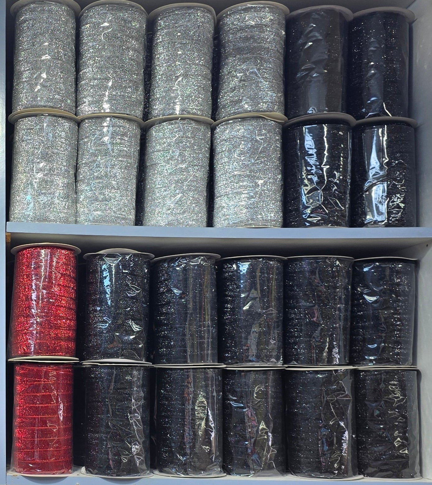 2cm Glittery Velvet Ribbon (90 meters ball)