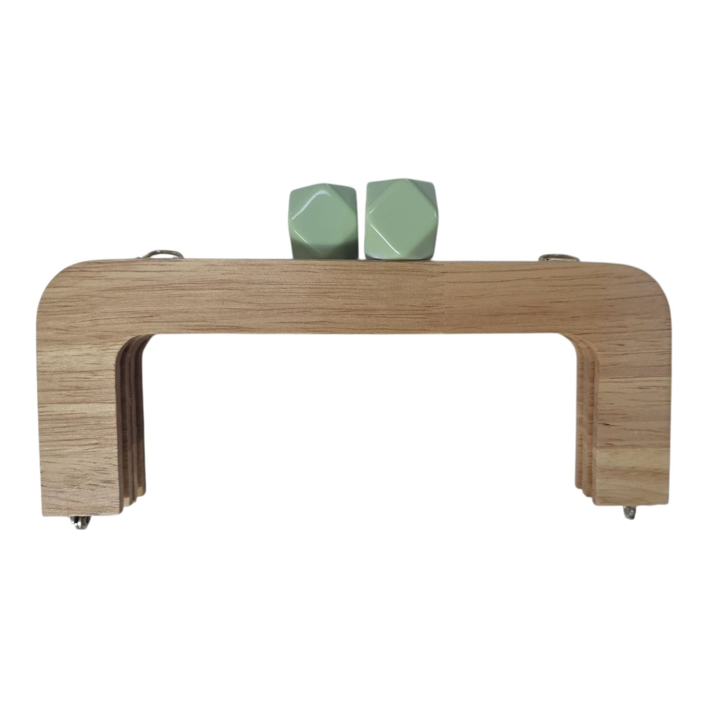 Ahşap Burs Çanta Klipsi Dörtgen Geometrik Topuzlu (20 cm)