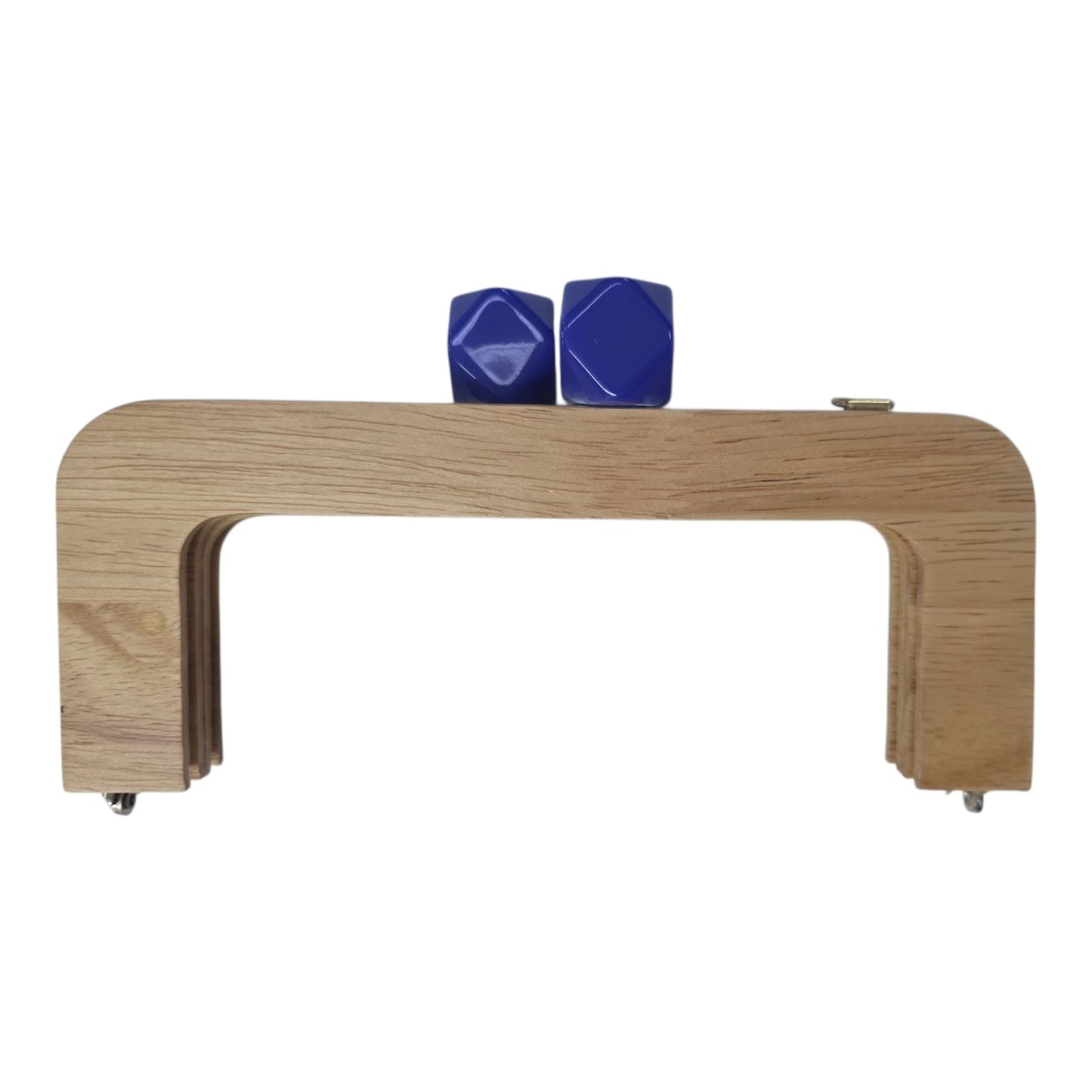 Ahşap Burs Çanta Klipsi Dörtgen Geometrik Topuzlu (20 cm)